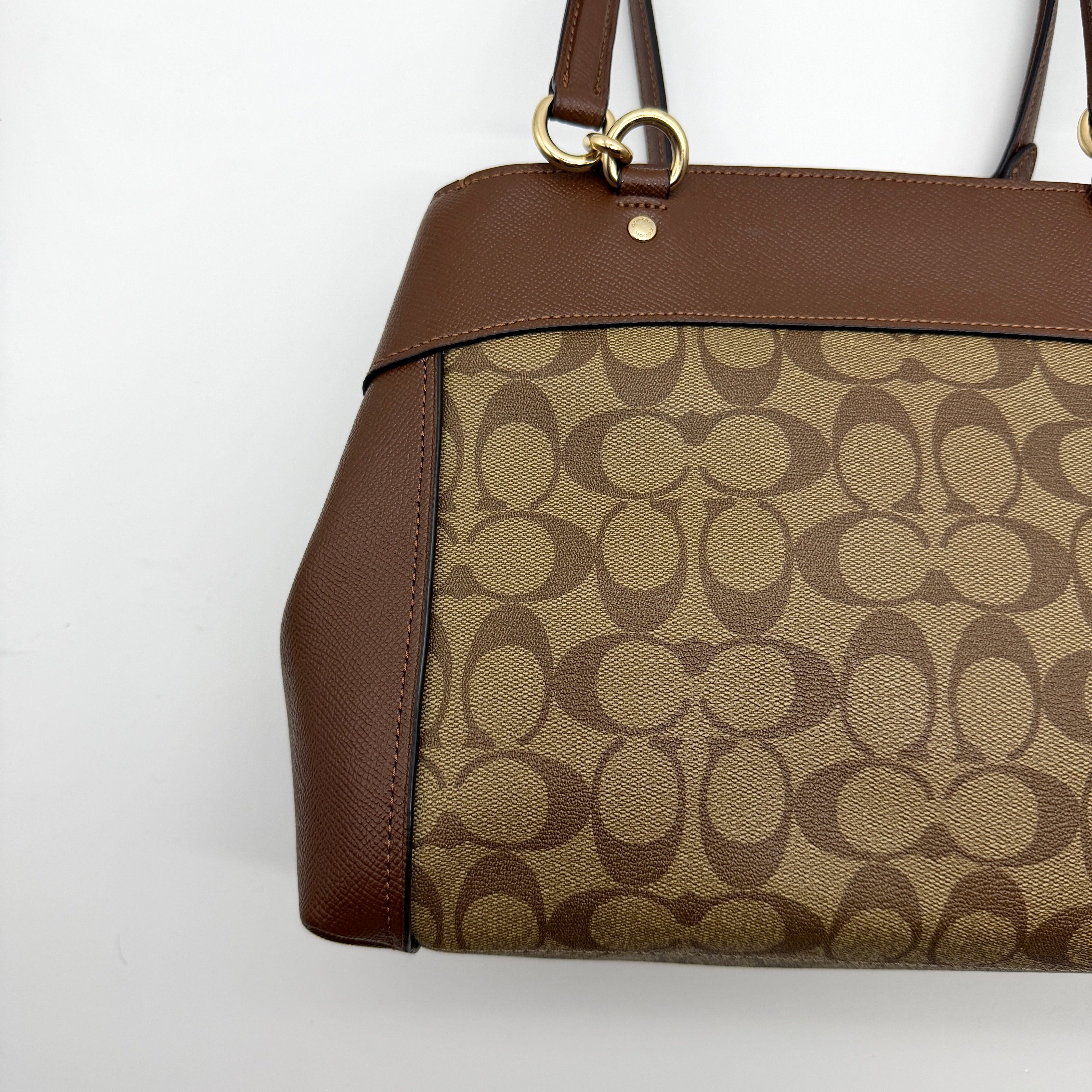 Coach Brooke Carryall Shoulder Bag Beige/Brown