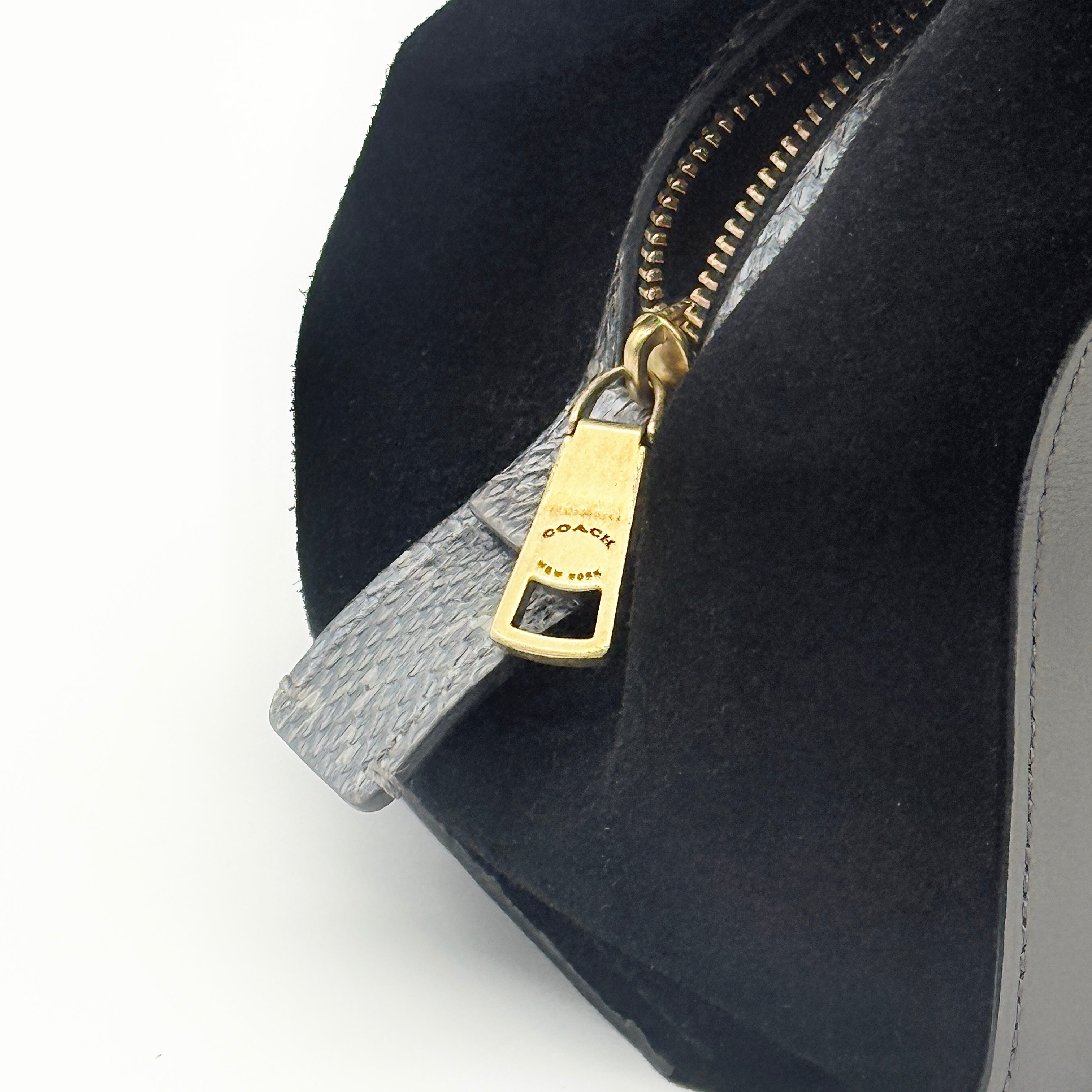 Coach Dalton 31 Snakeskin Colorblock Hobo Shoulder Bag Grey/Black