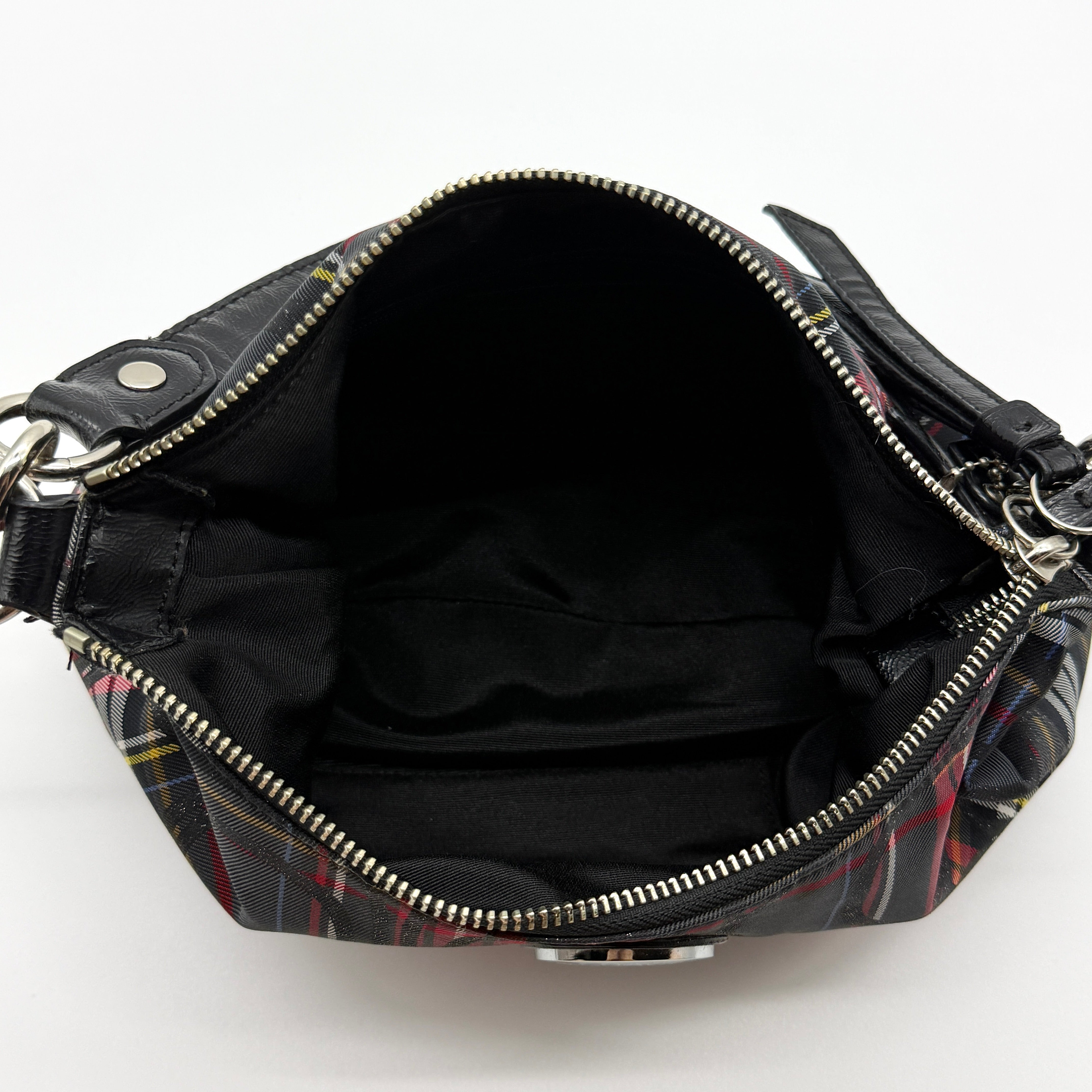 Coach 2Way Signature Poppy Tartan Shoulder Bag Multi