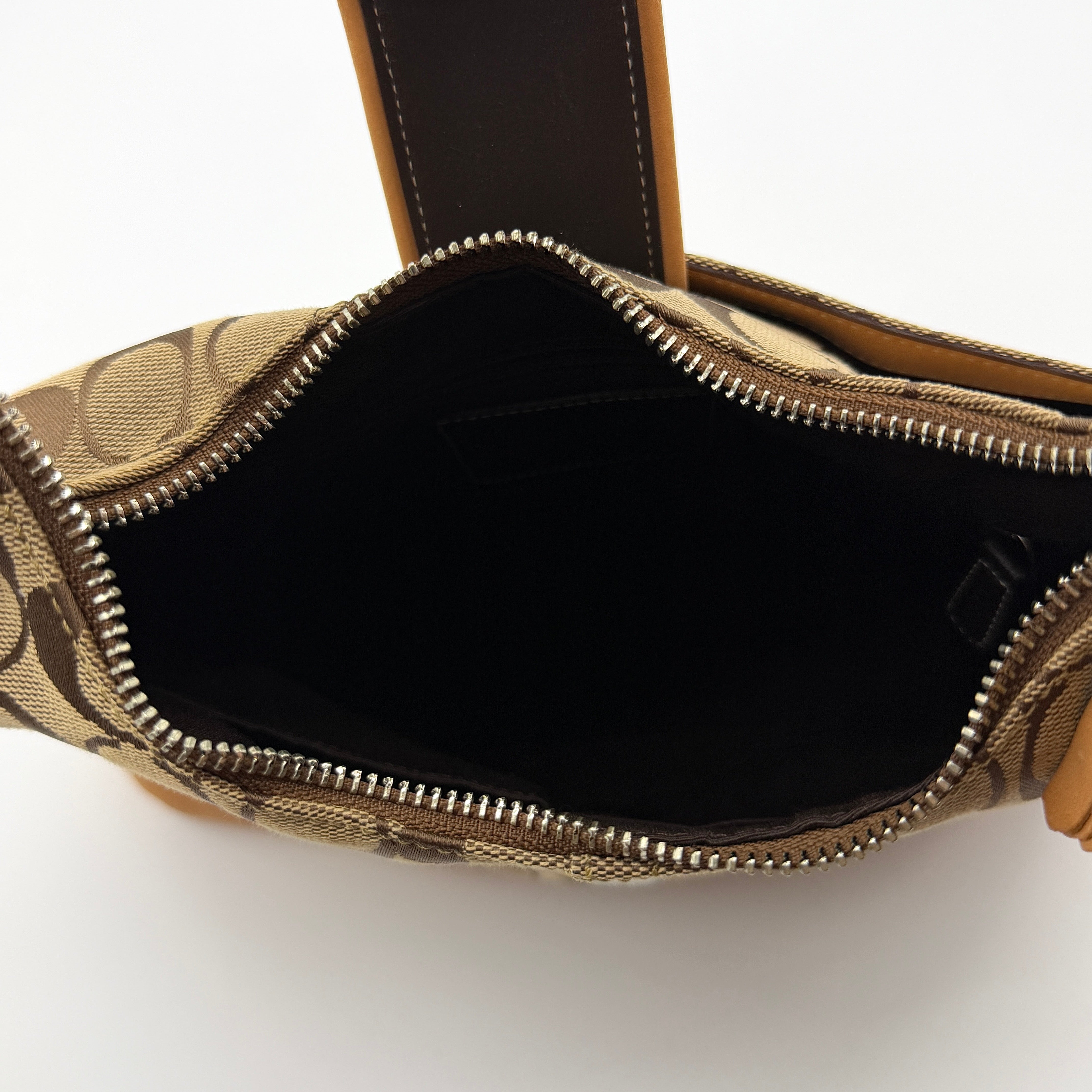 Coach Signature Clip Hamilton Hobo Shoulder Bag Beige