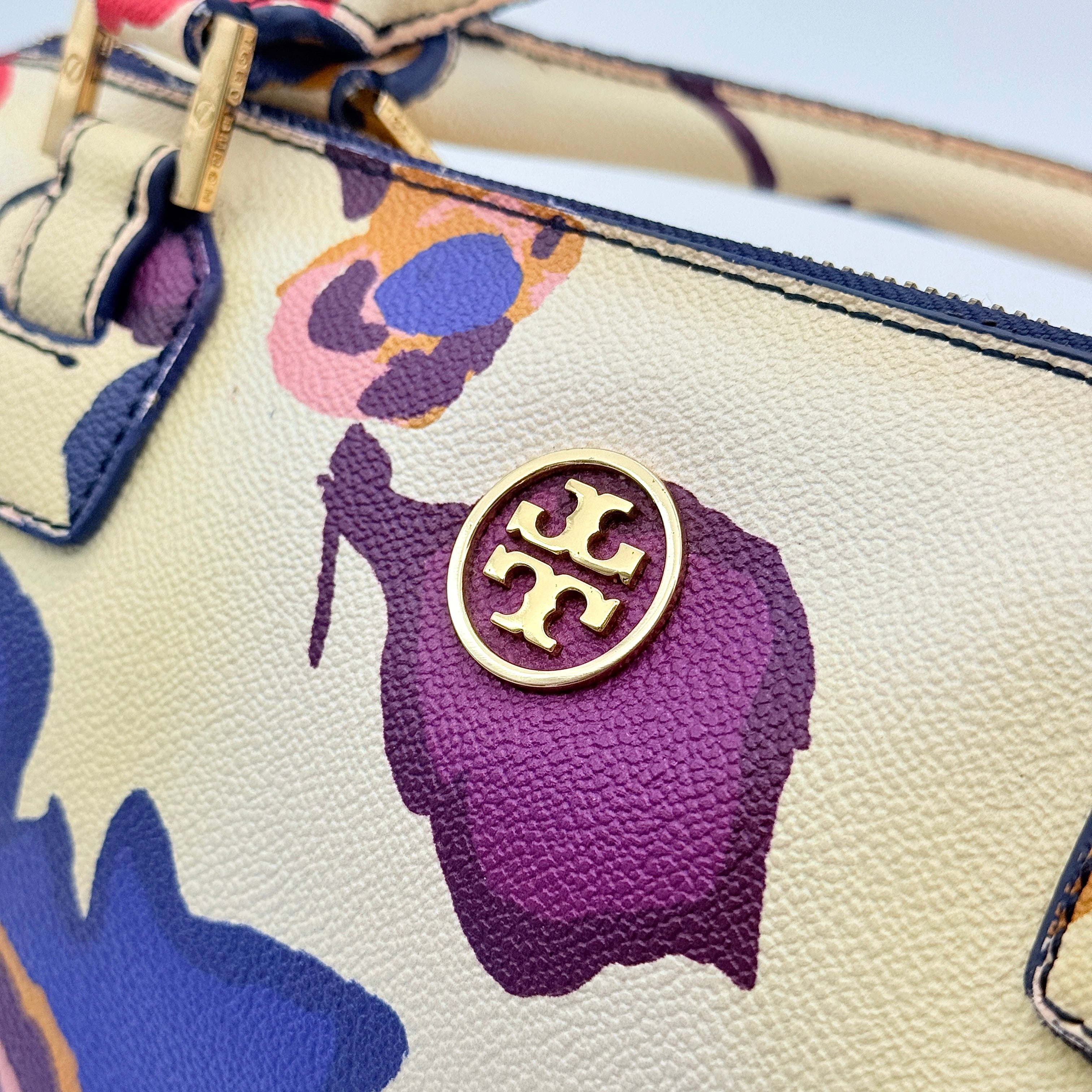 Tory Burch 2Way Robinson Middy Satchel Handbag Multi