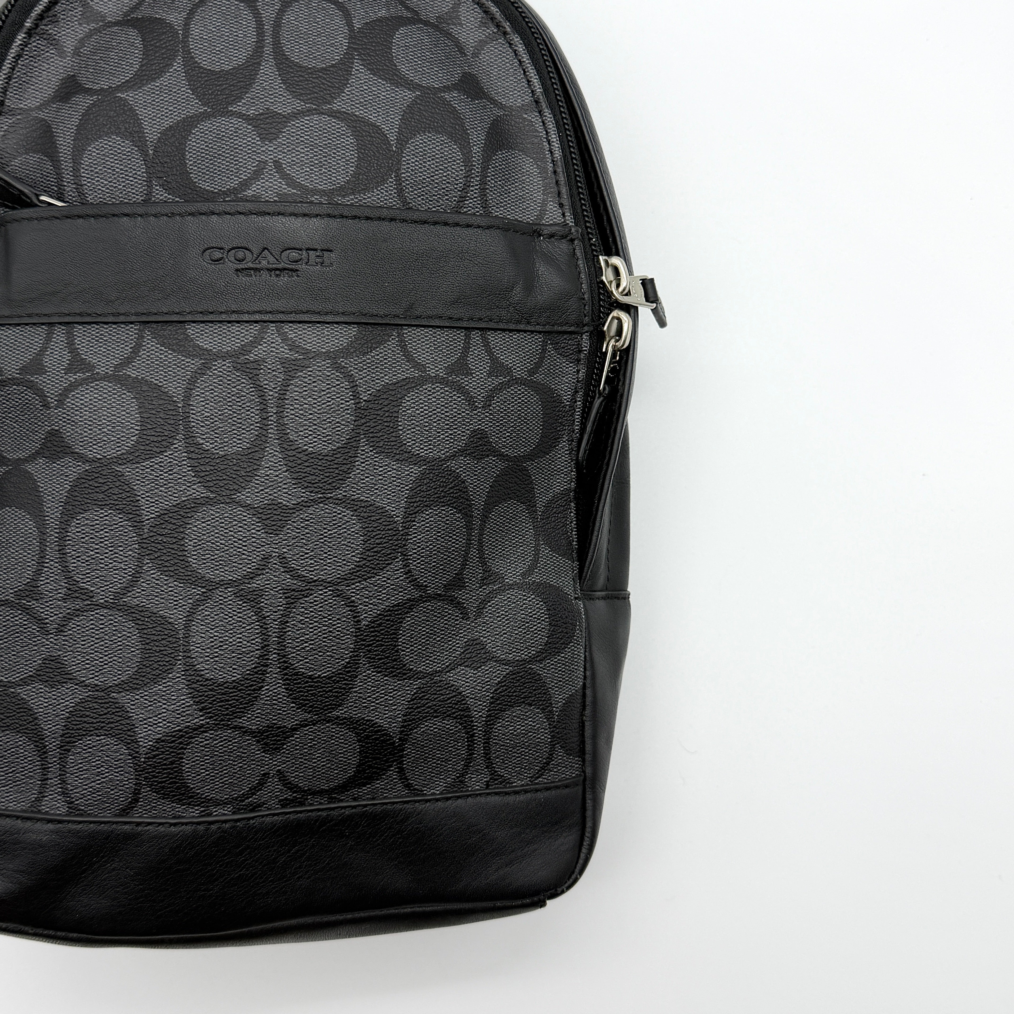 Coach Signature Charlie Crossbody Bag Black/Grey