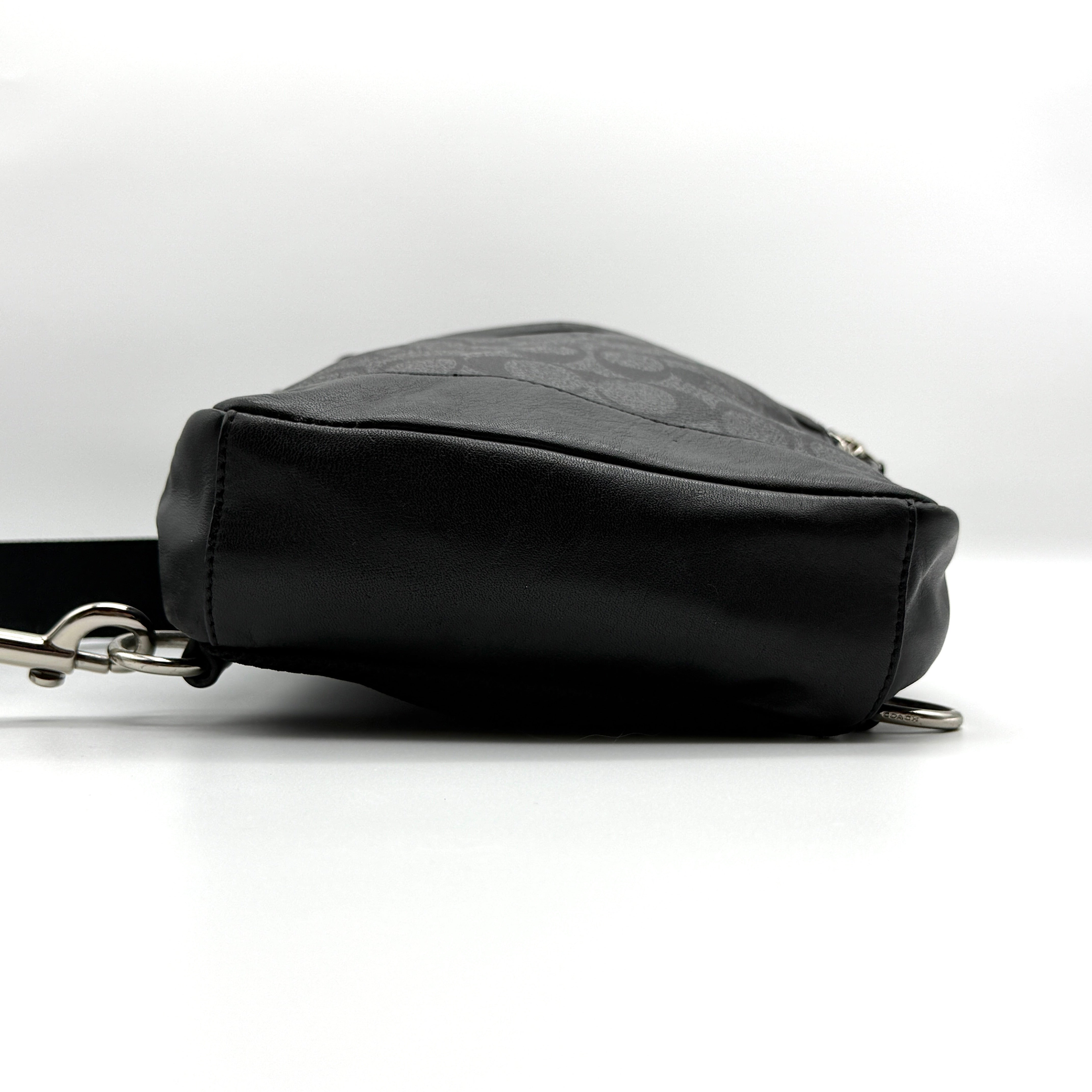 Coach Signature Charlie Crossbody Bag Black/Grey