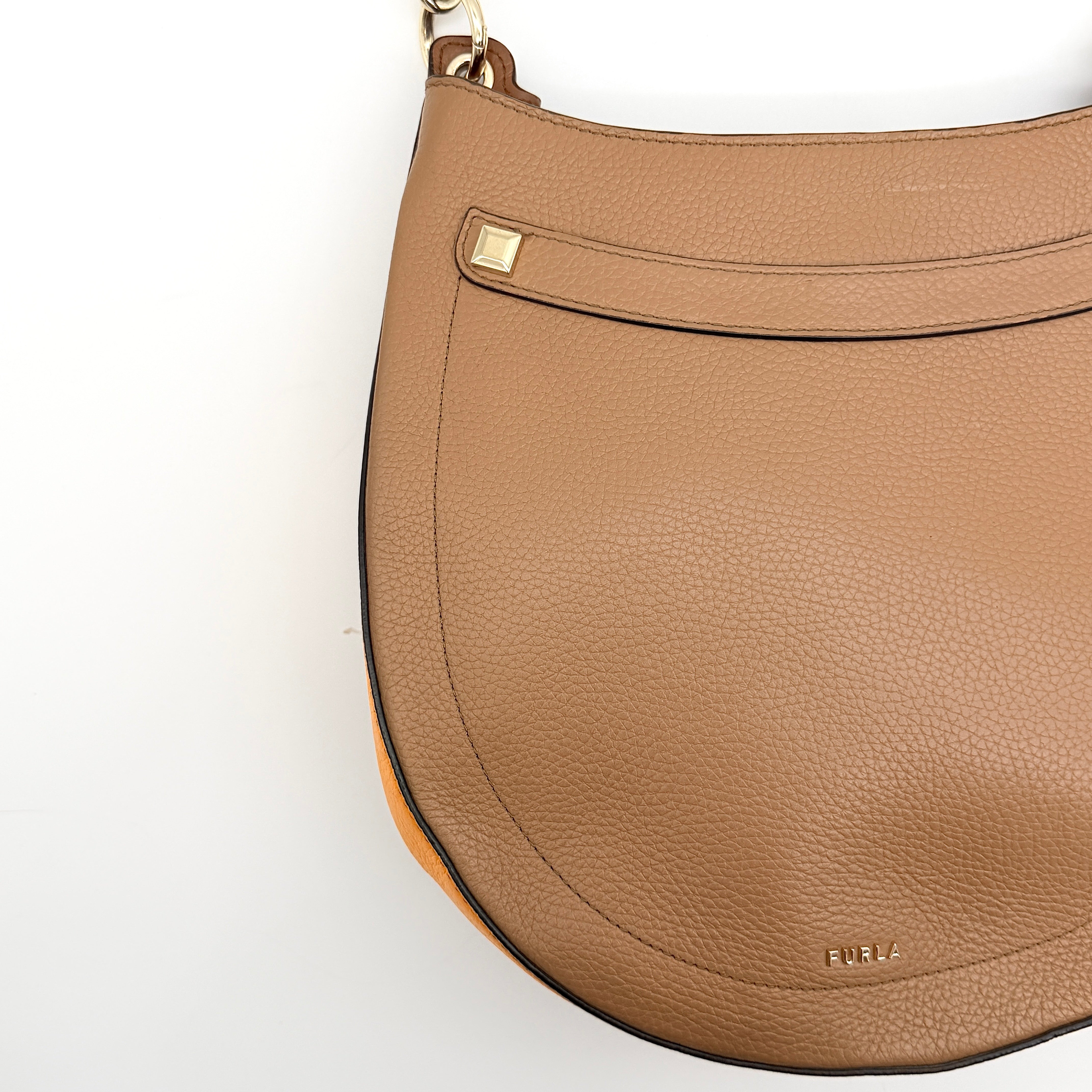 Furla 2Way Afrodite Hobo Shoulder Bag Brown