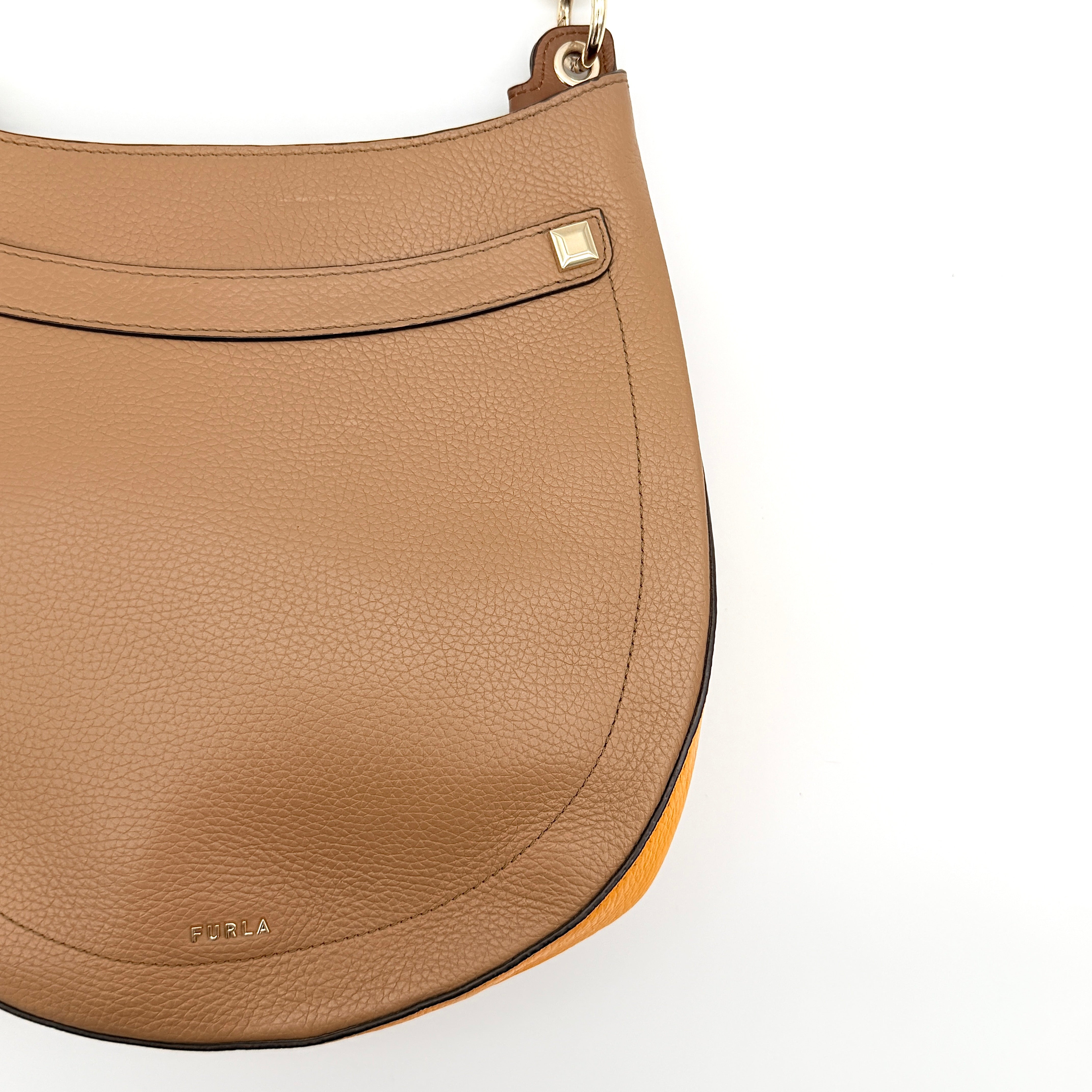 Furla 2Way Afrodite Hobo Shoulder Bag Brown