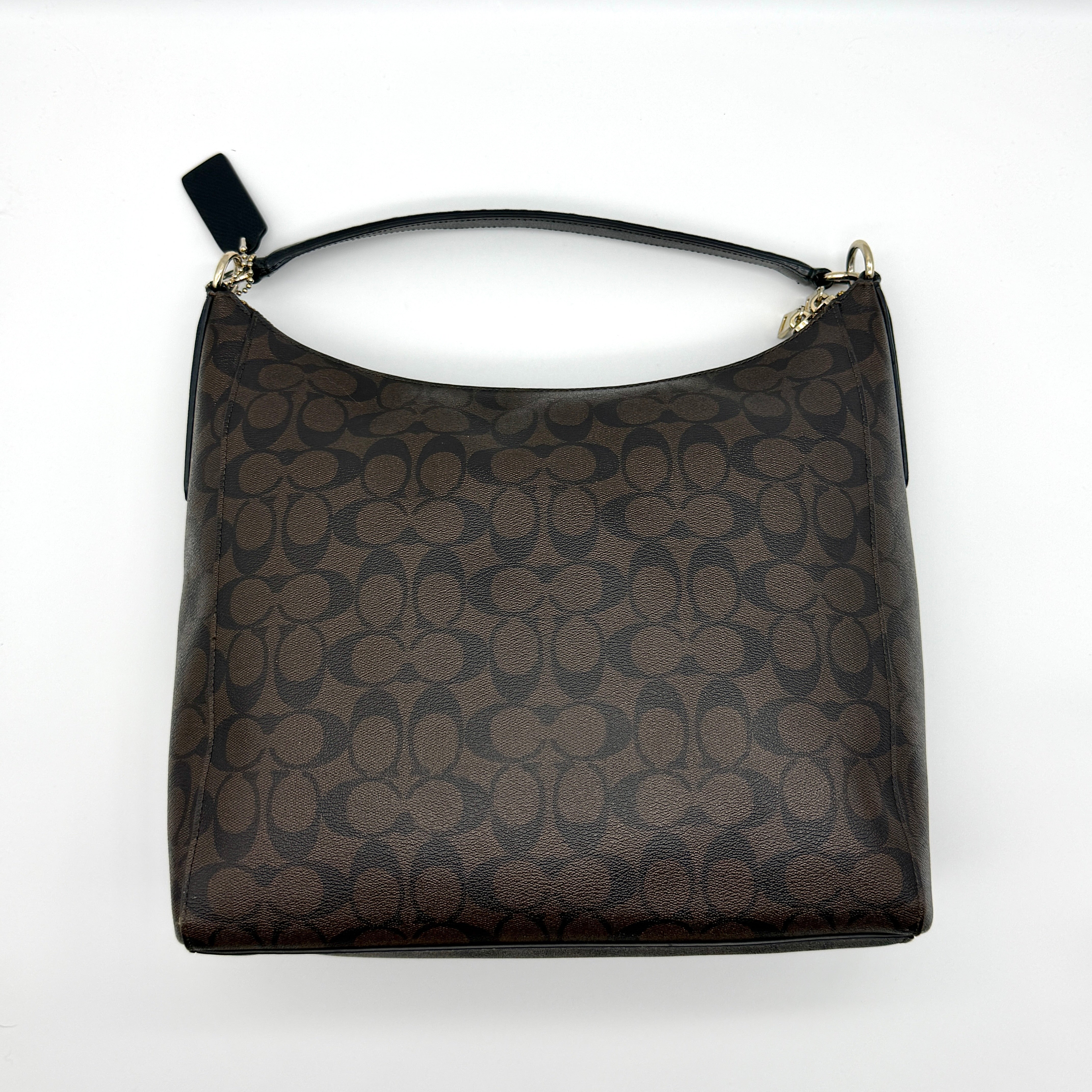 Coach Signature Hobo PVC Shoulder Bag Brown