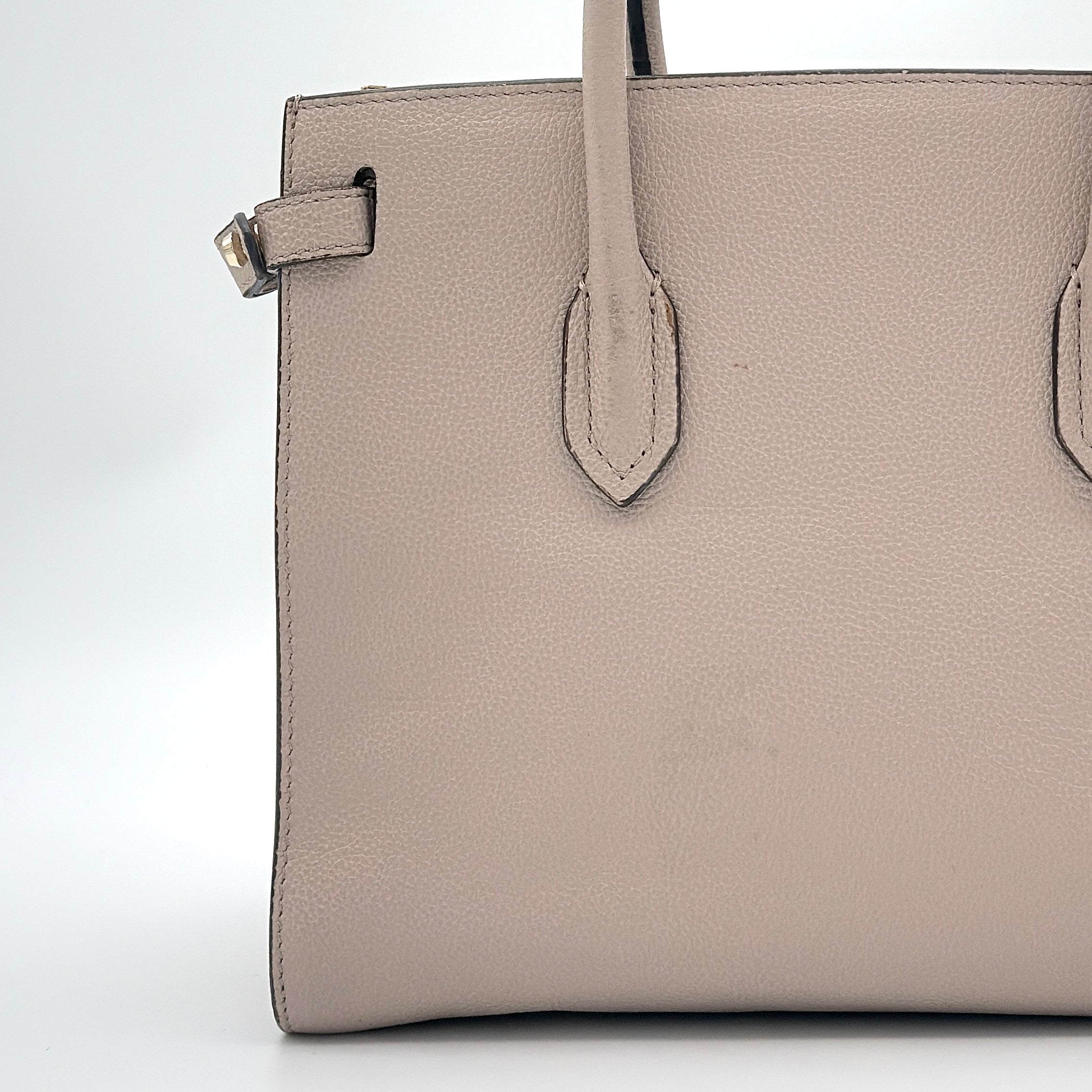 Furla 2Way Pin Leather Handbag Beige