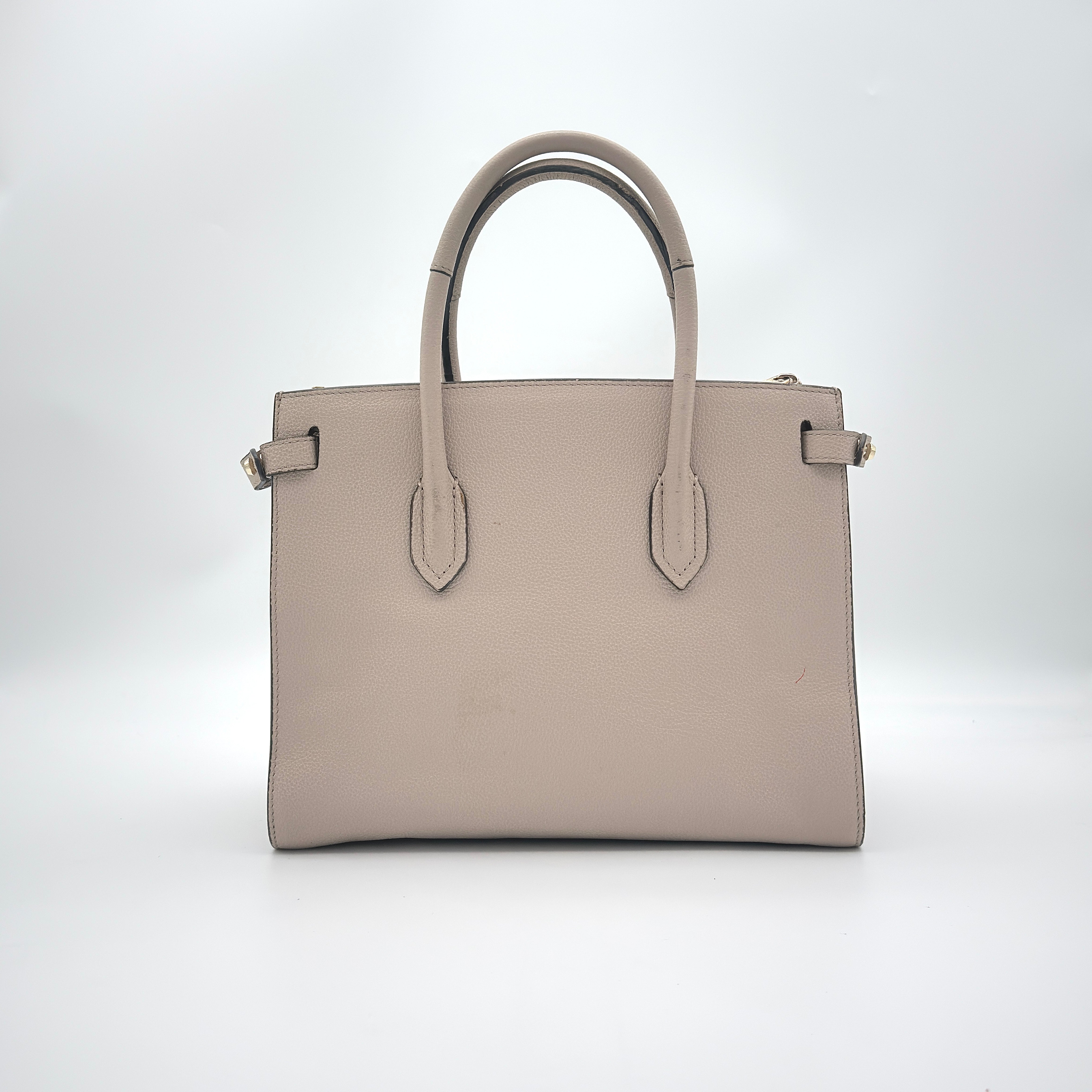 Furla 2Way Pin Leather Handbag Beige