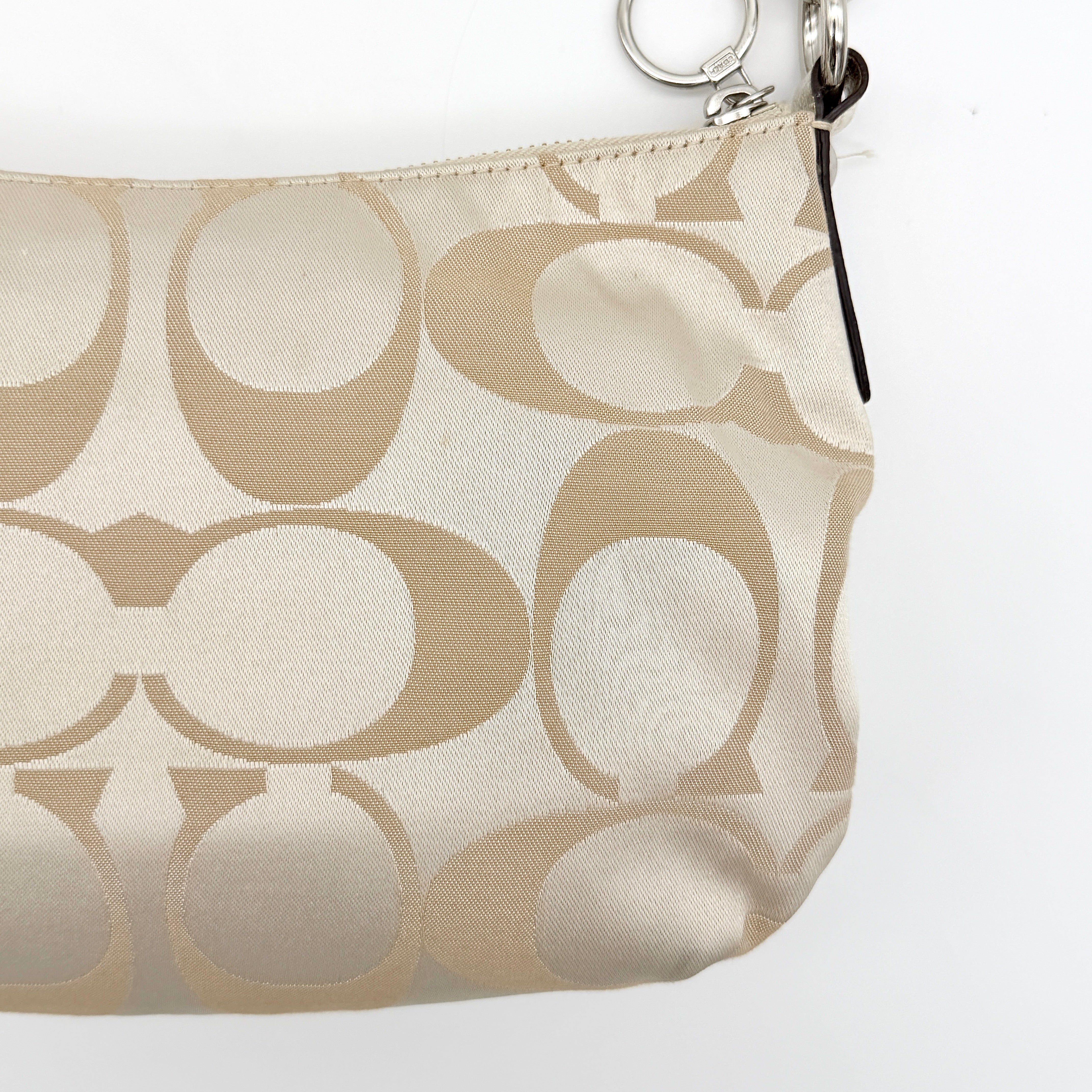 Coach 2Way Signature Poppy Shoulder Bag Cream/Gold