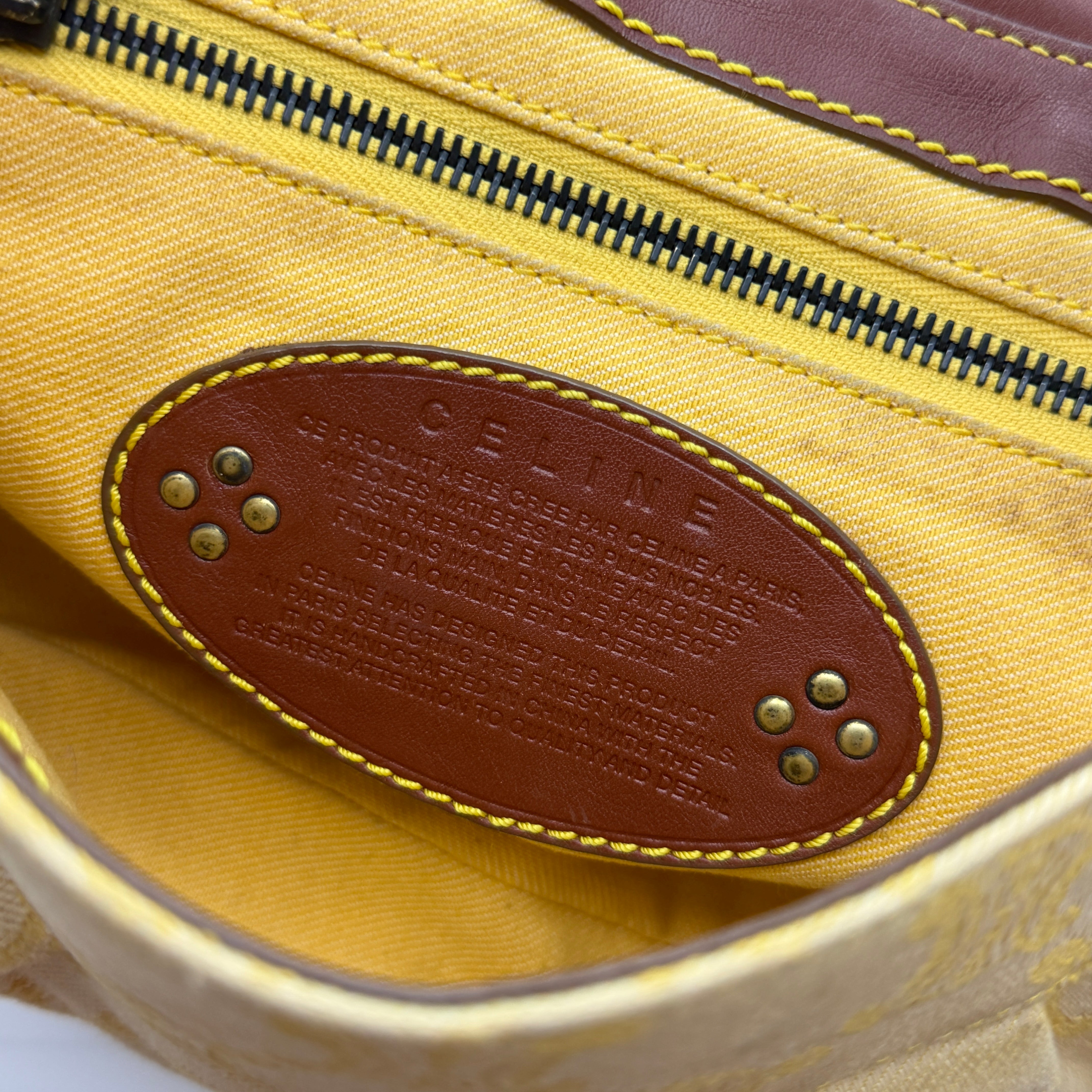 Celine Triomphe Macadam One Shoulder Bag Beige/Brown