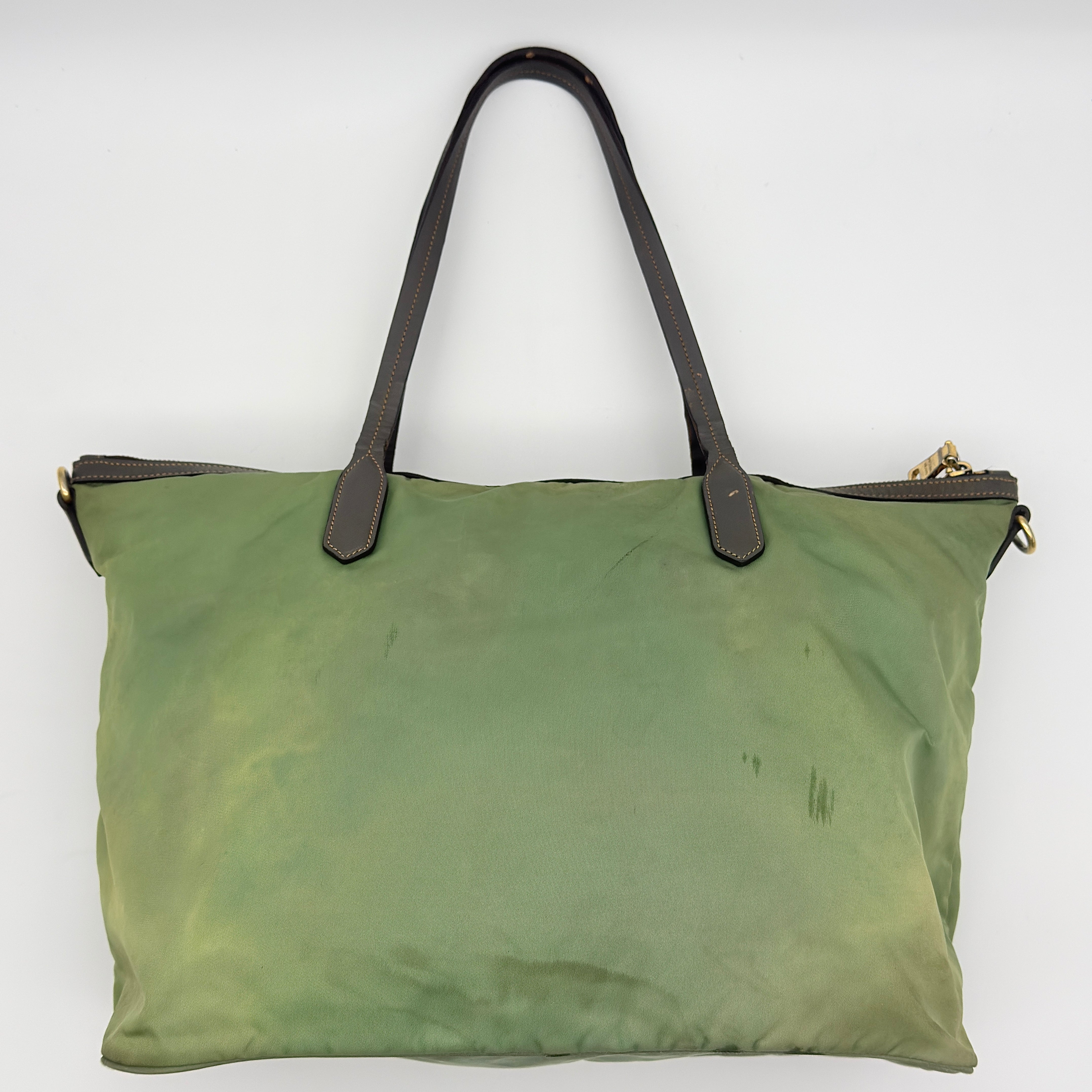 Prada 2Way Nylon Tote Bag Green