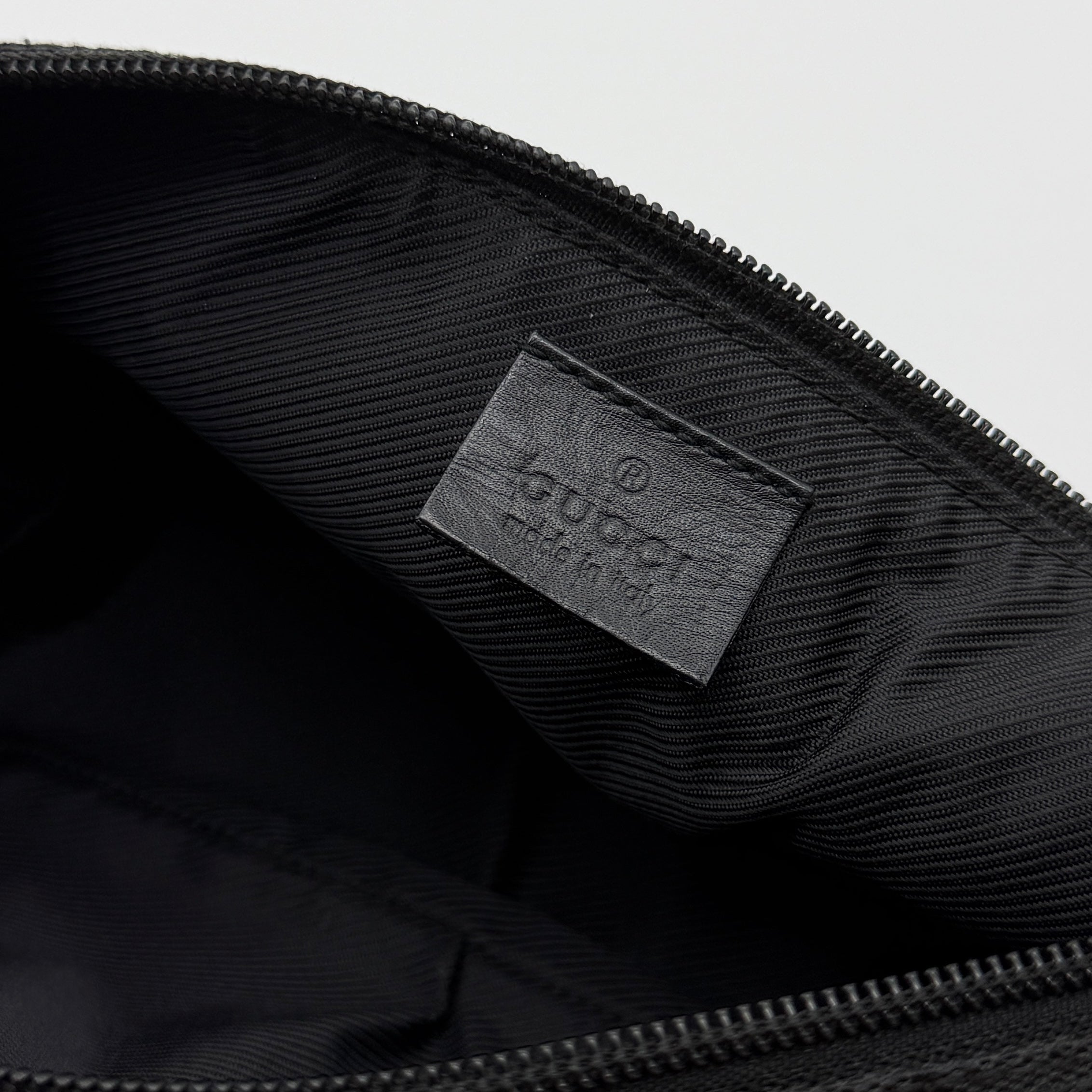 Gucci GG Monogram Pochette Boat Shoulder Bag Black