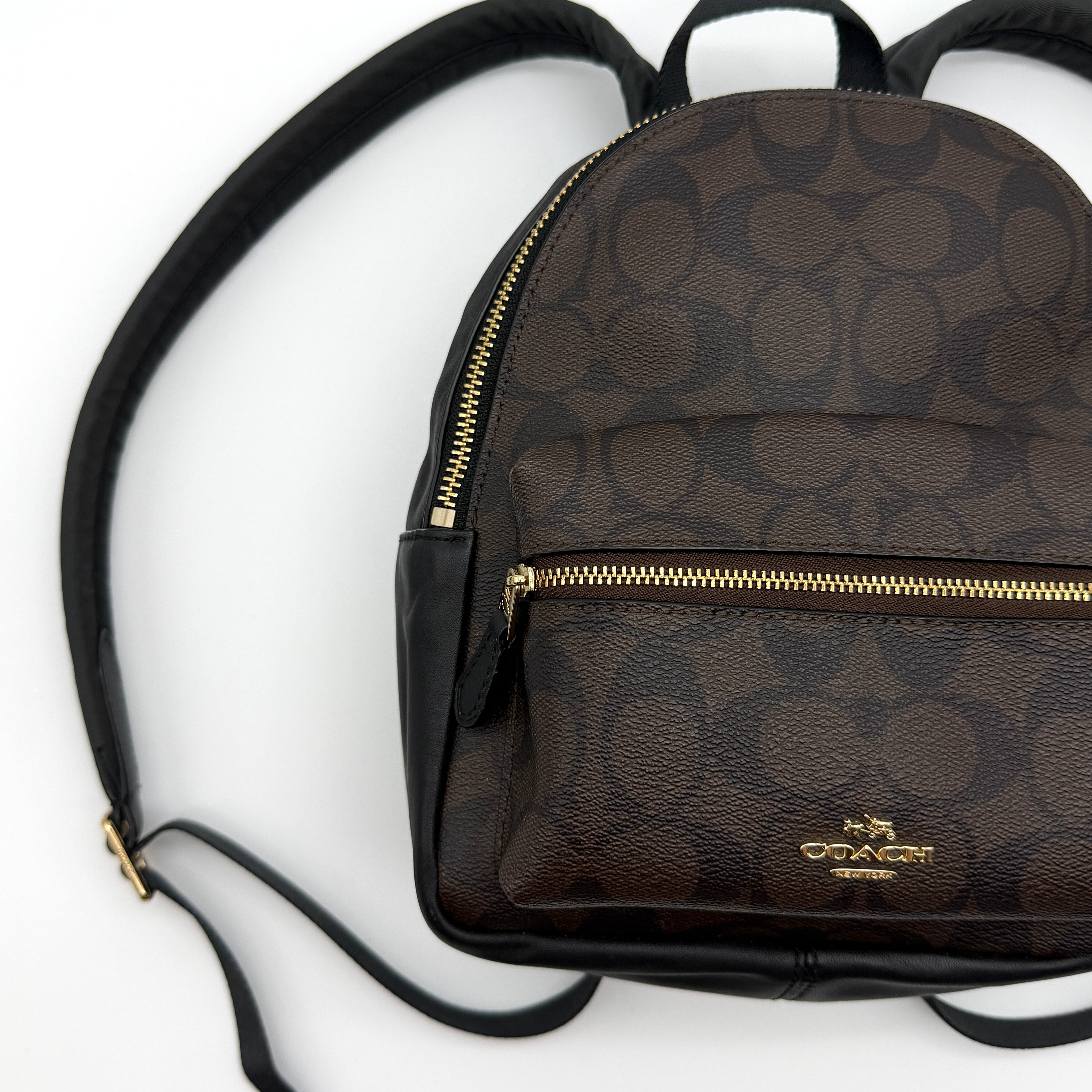 Coach Signature Mini Charlie Backpack Brown