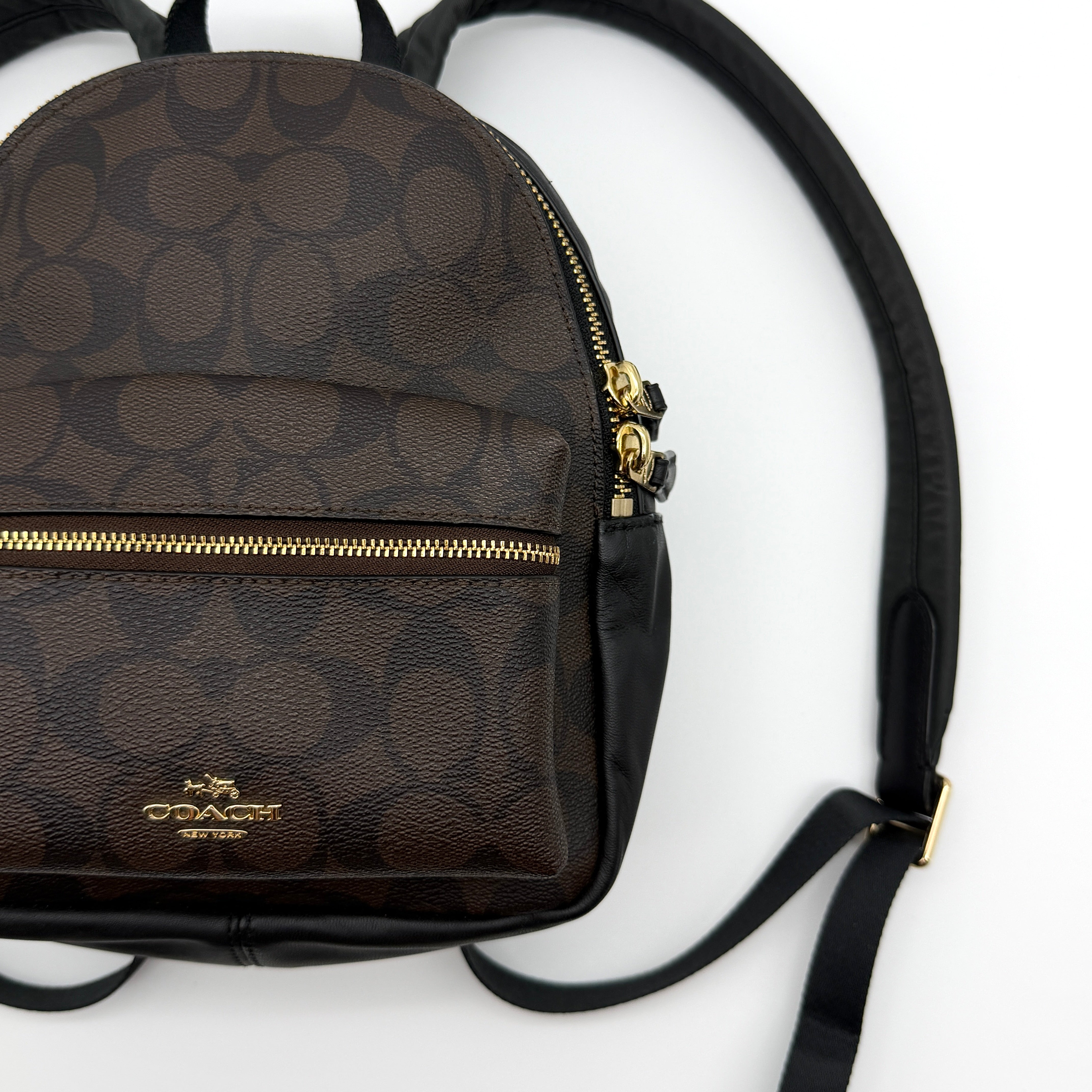 Coach Signature Mini Charlie Backpack Brown