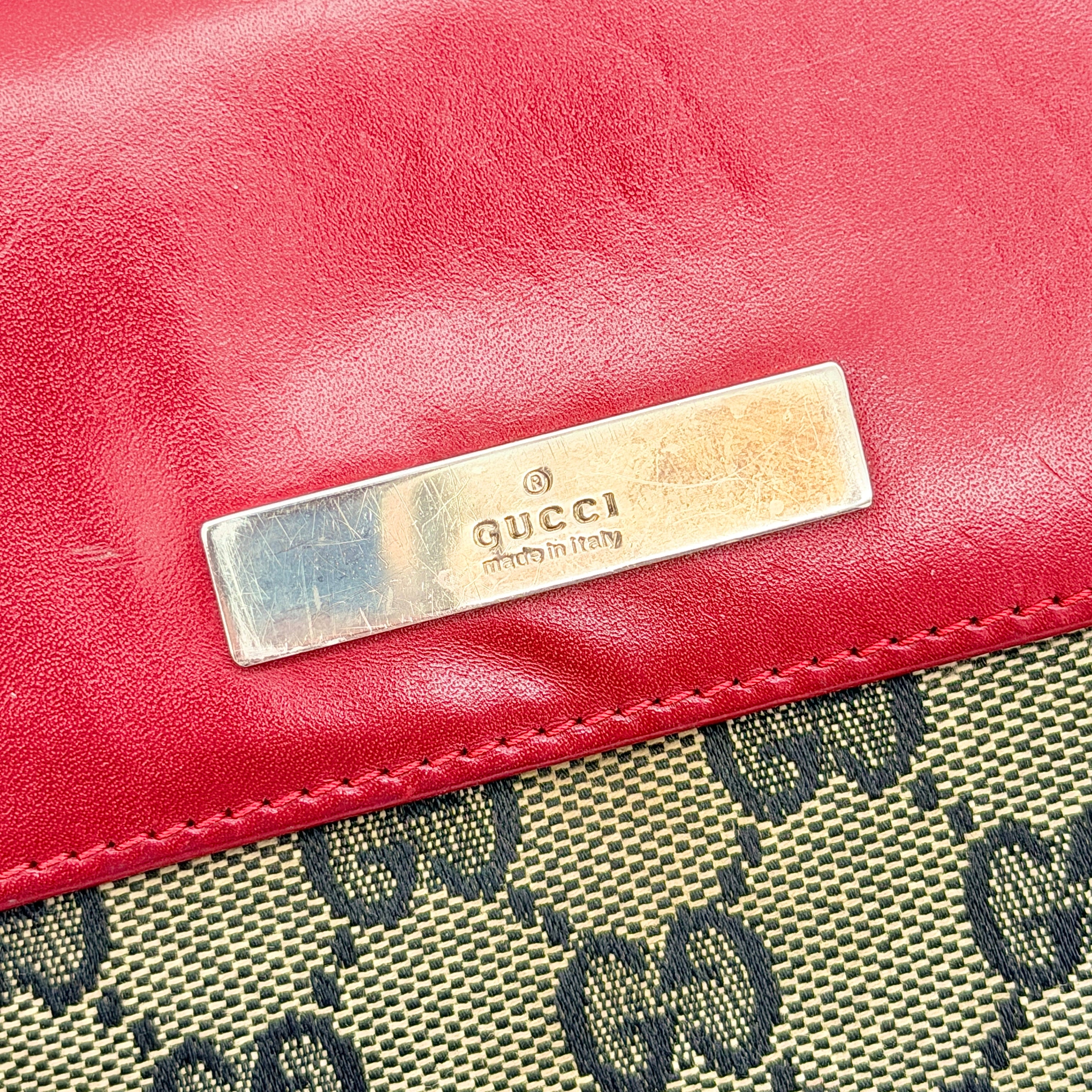 Gucci GG Monogram Compact Wallet Red/Beige
