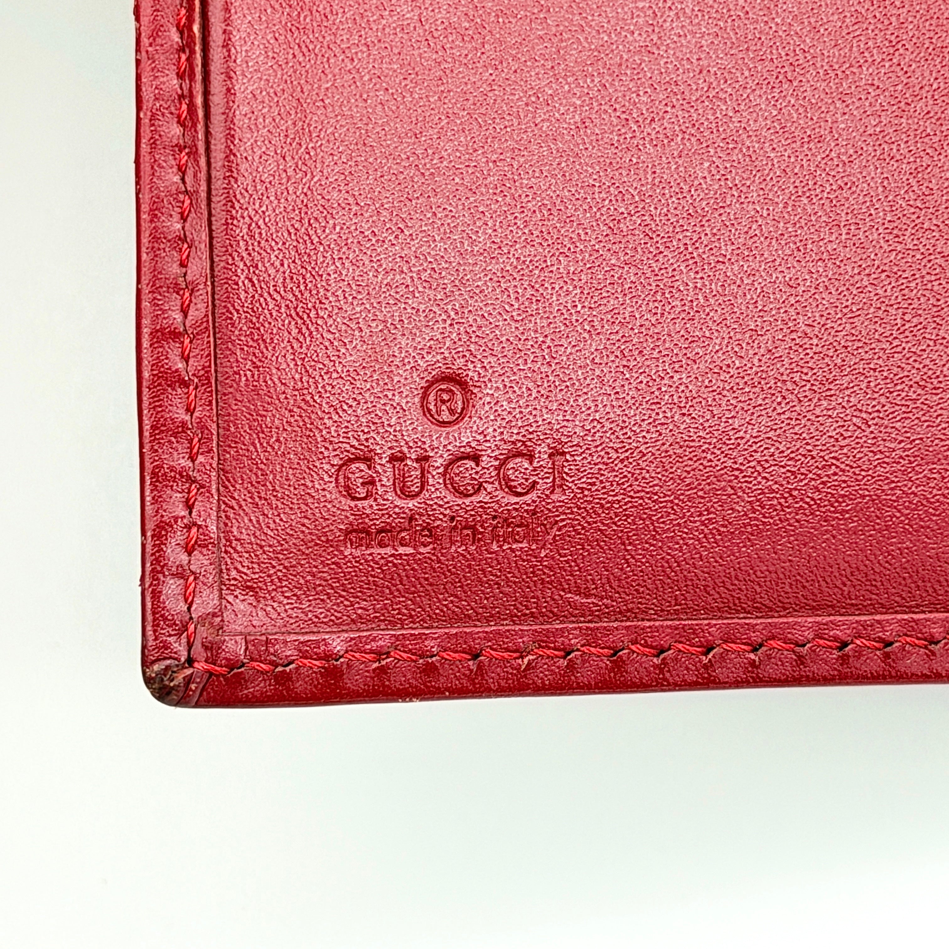 Gucci GG Monogram Compact Wallet Red/Beige