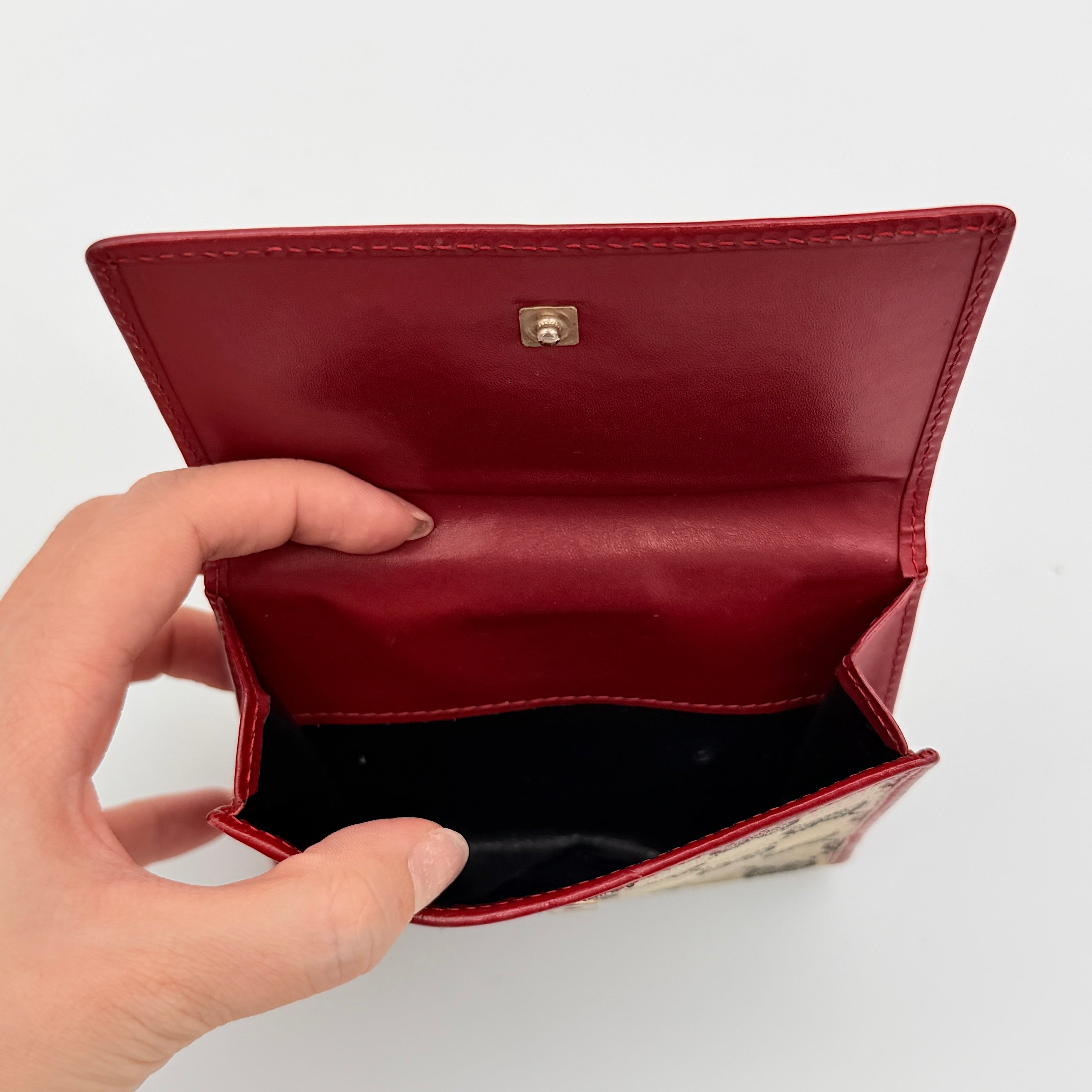 Gucci GG Monogram Compact Wallet Red/Beige
