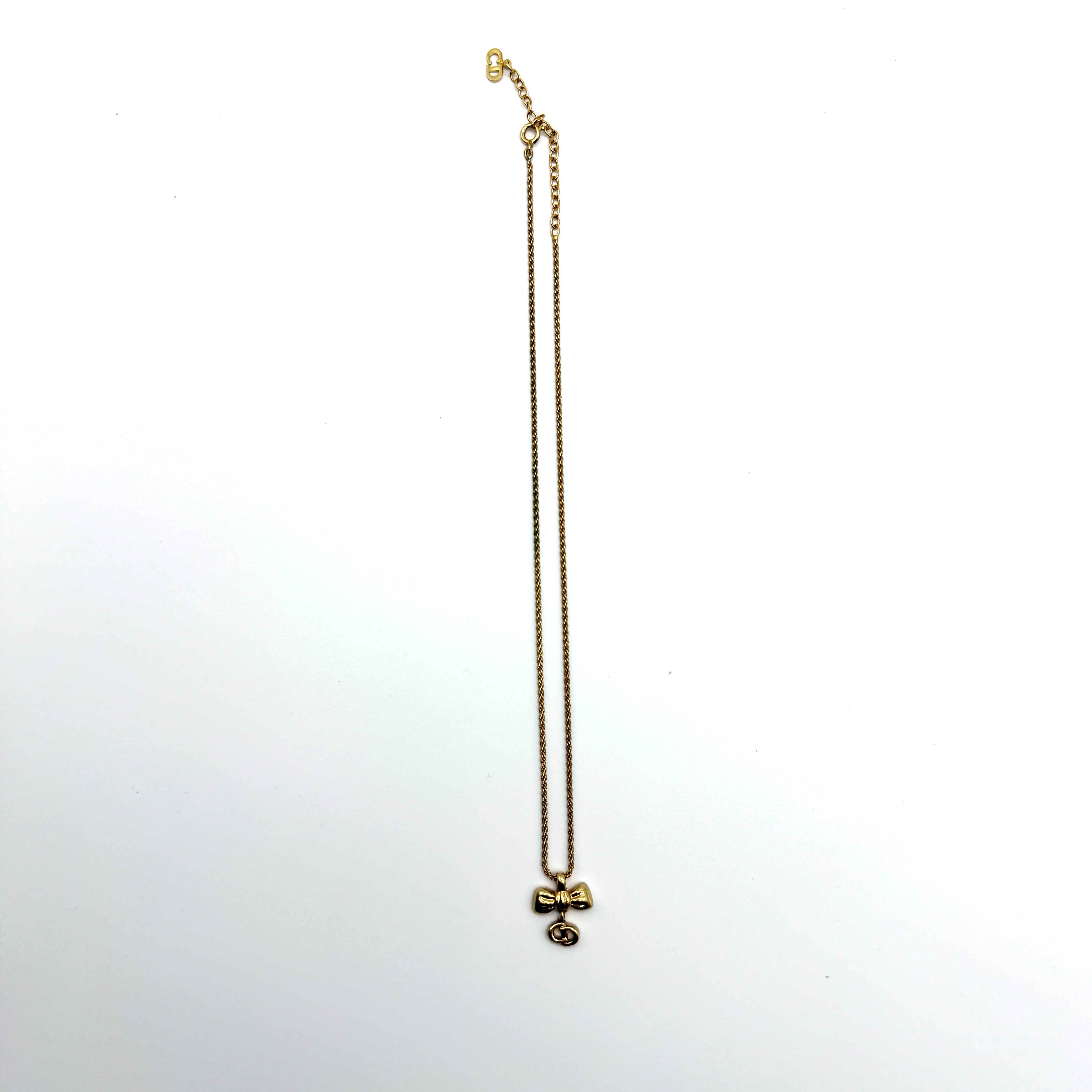 Dior Ribbon Necklace Gold