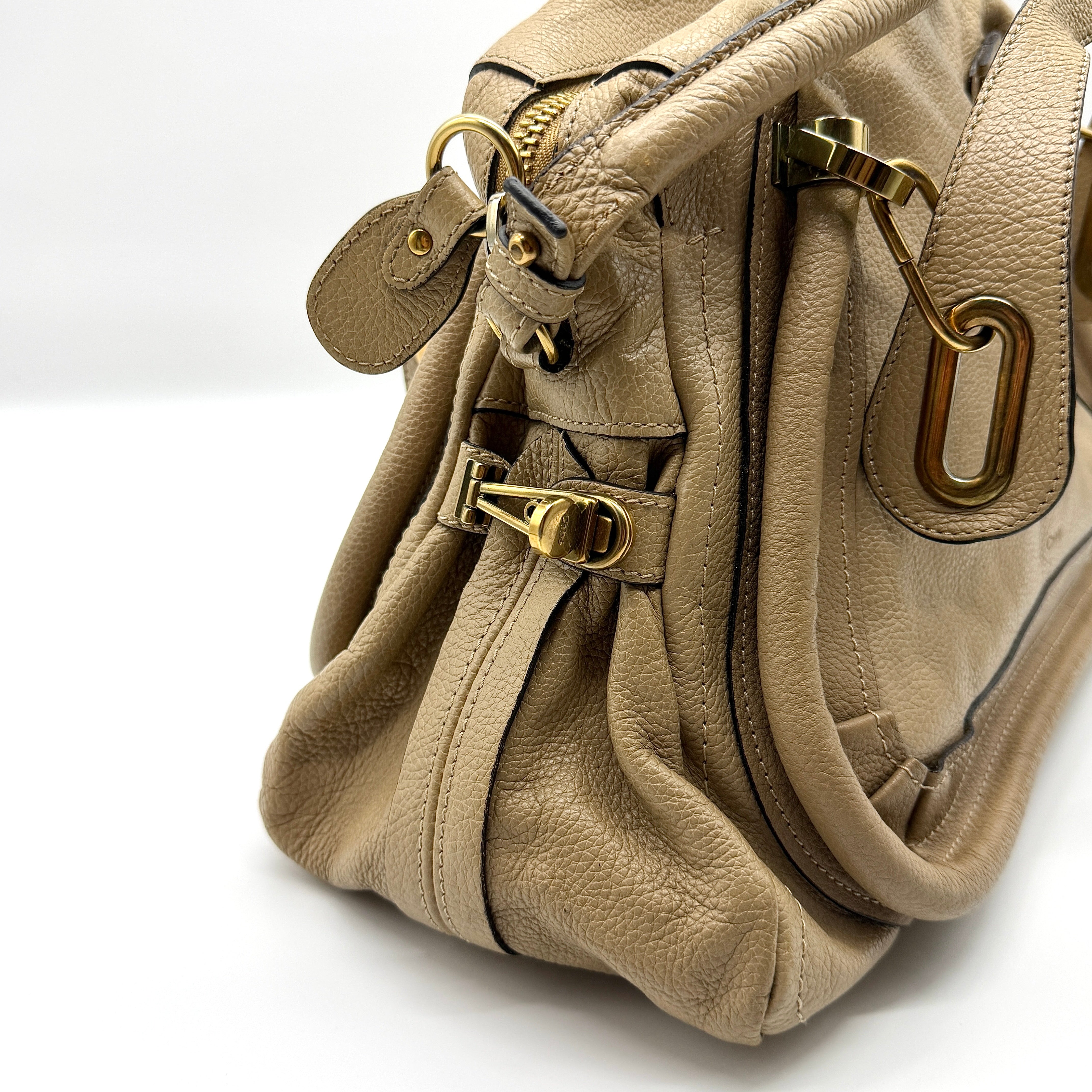 Chloe 2Way Paraty Shoulder Bag Beige