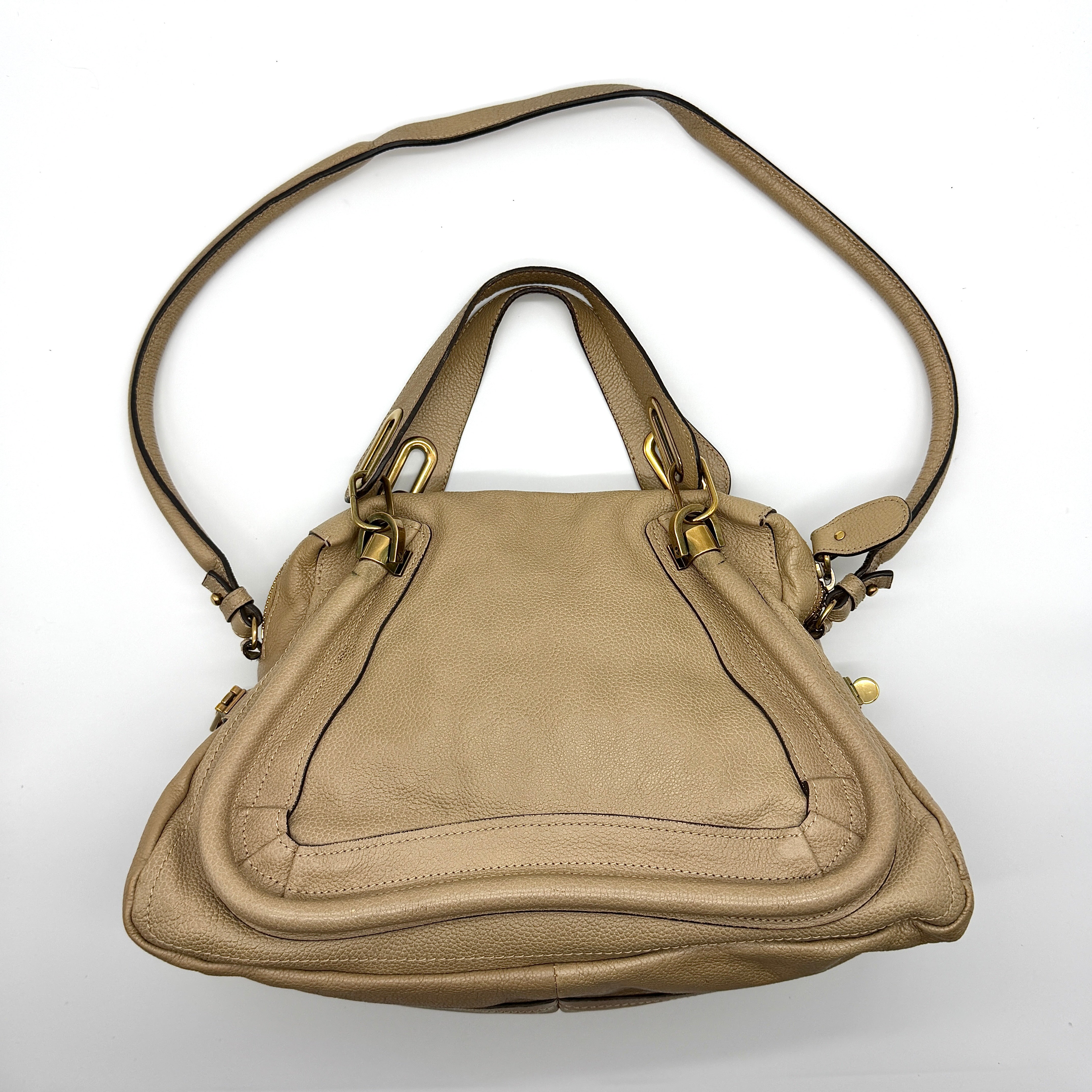 Chloe 2Way Paraty Shoulder Bag Beige