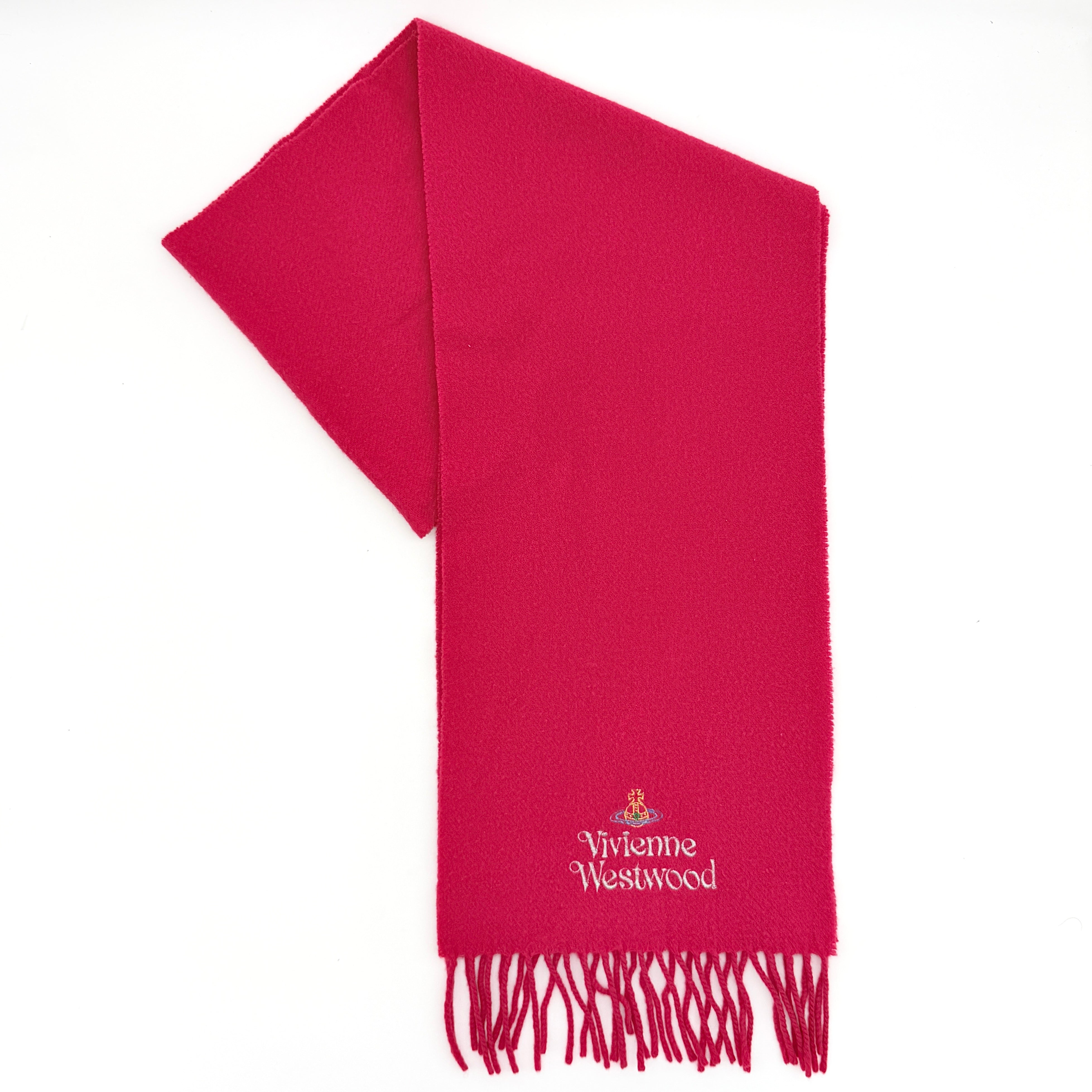 Vivienne Westwood Signature Orb Wool Scarf Pink