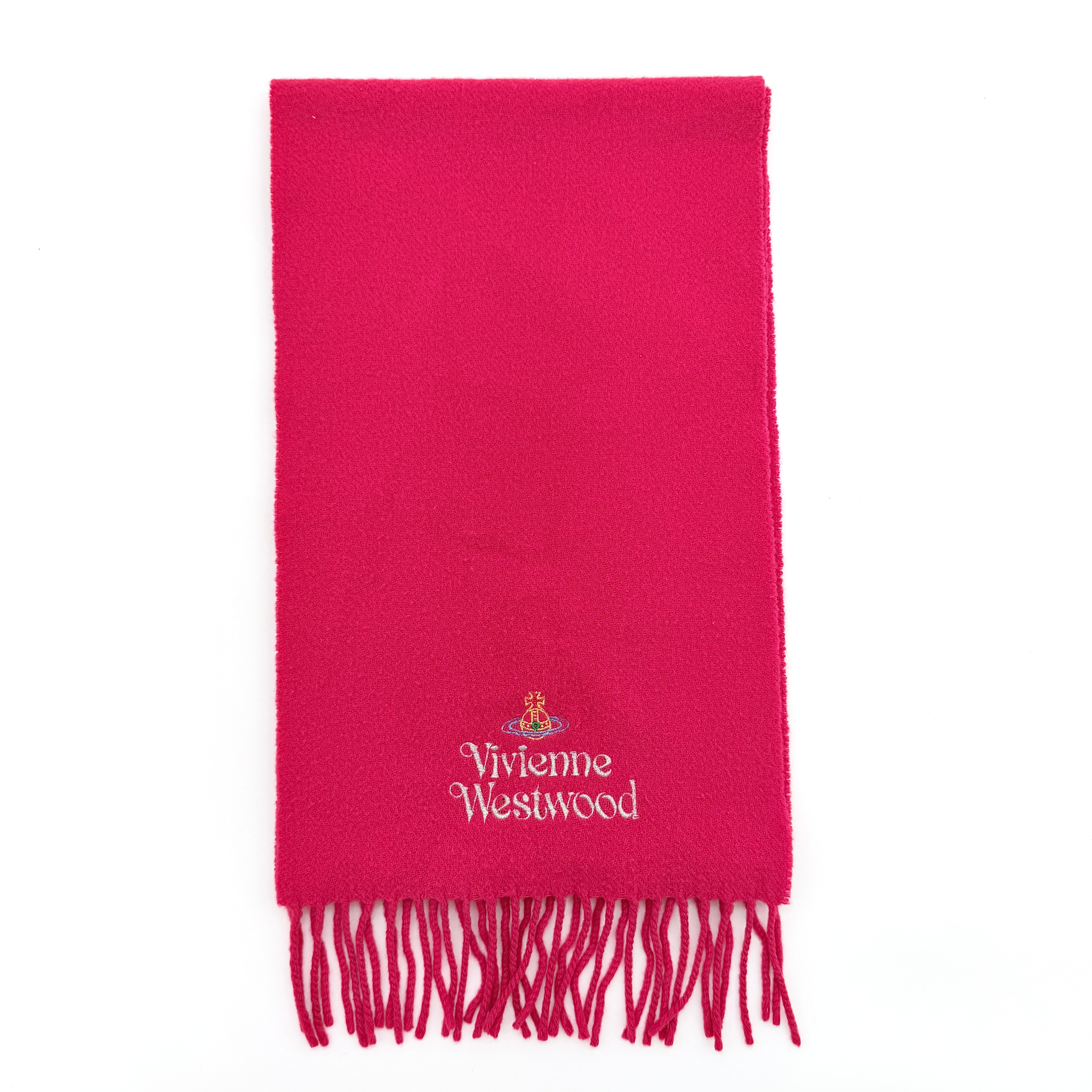 Vivienne Westwood Signature Orb Wool Scarf Pink