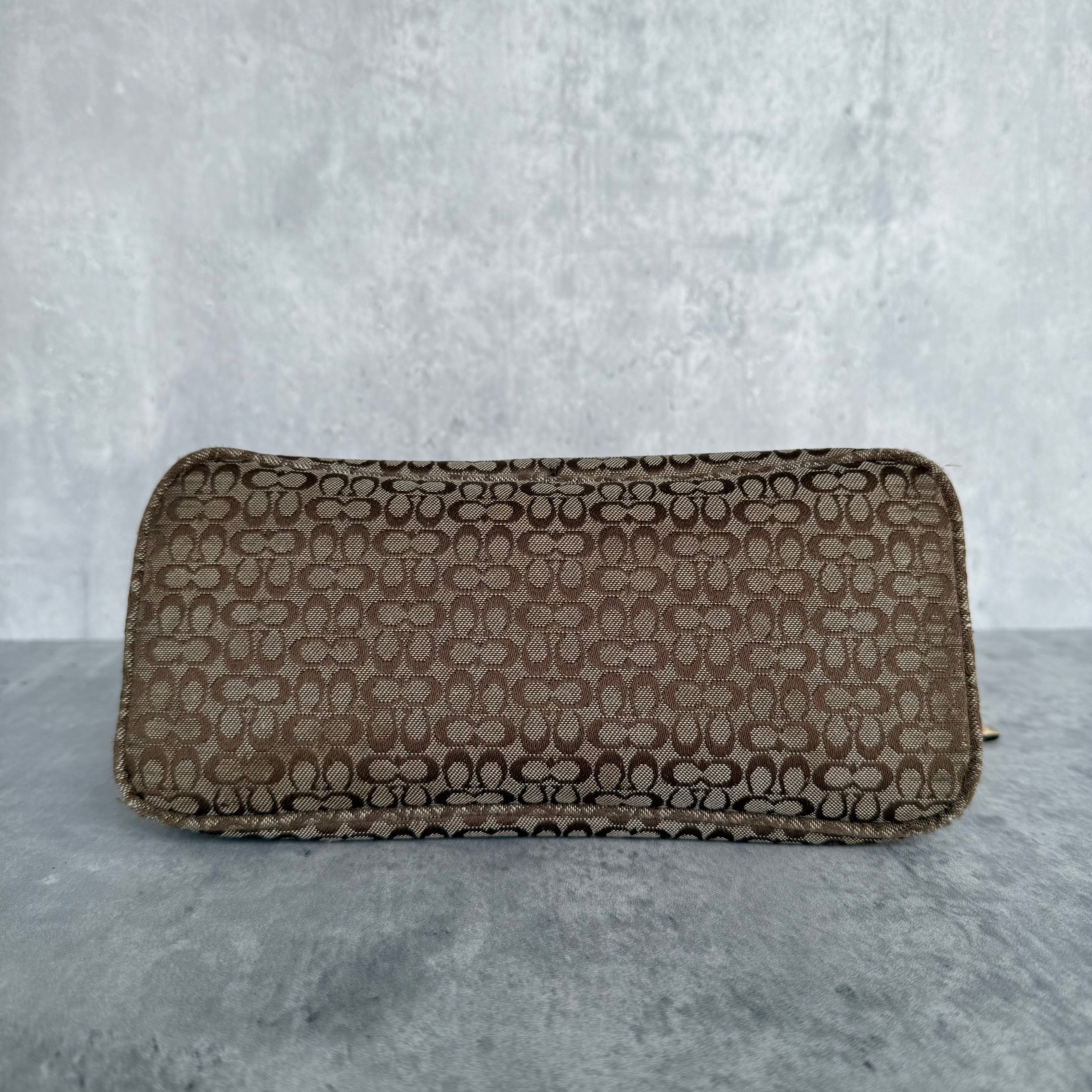 Coach Signature Sufflette Shoulder Bag Beige