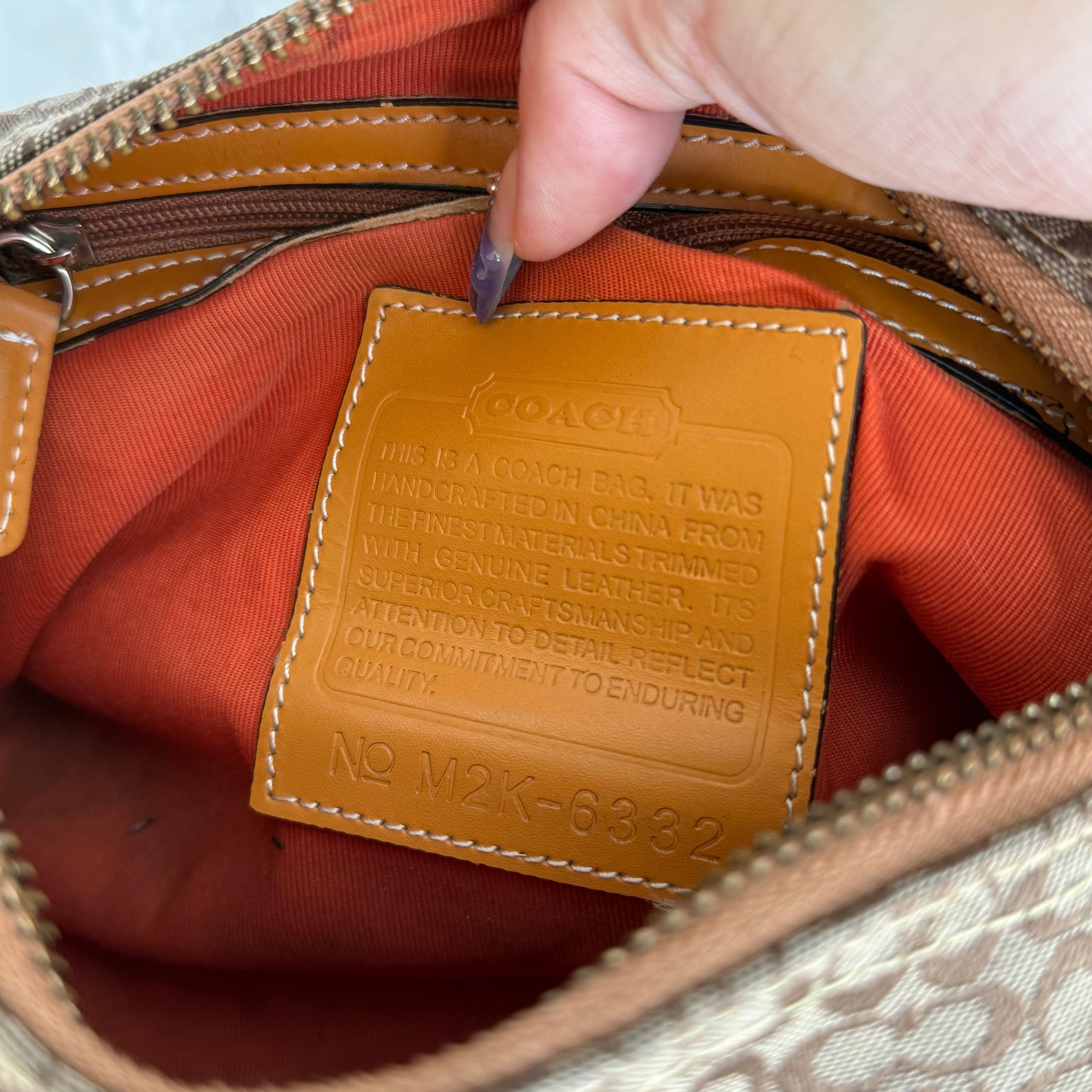 Coach Signature Sufflette Shoulder Bag Beige