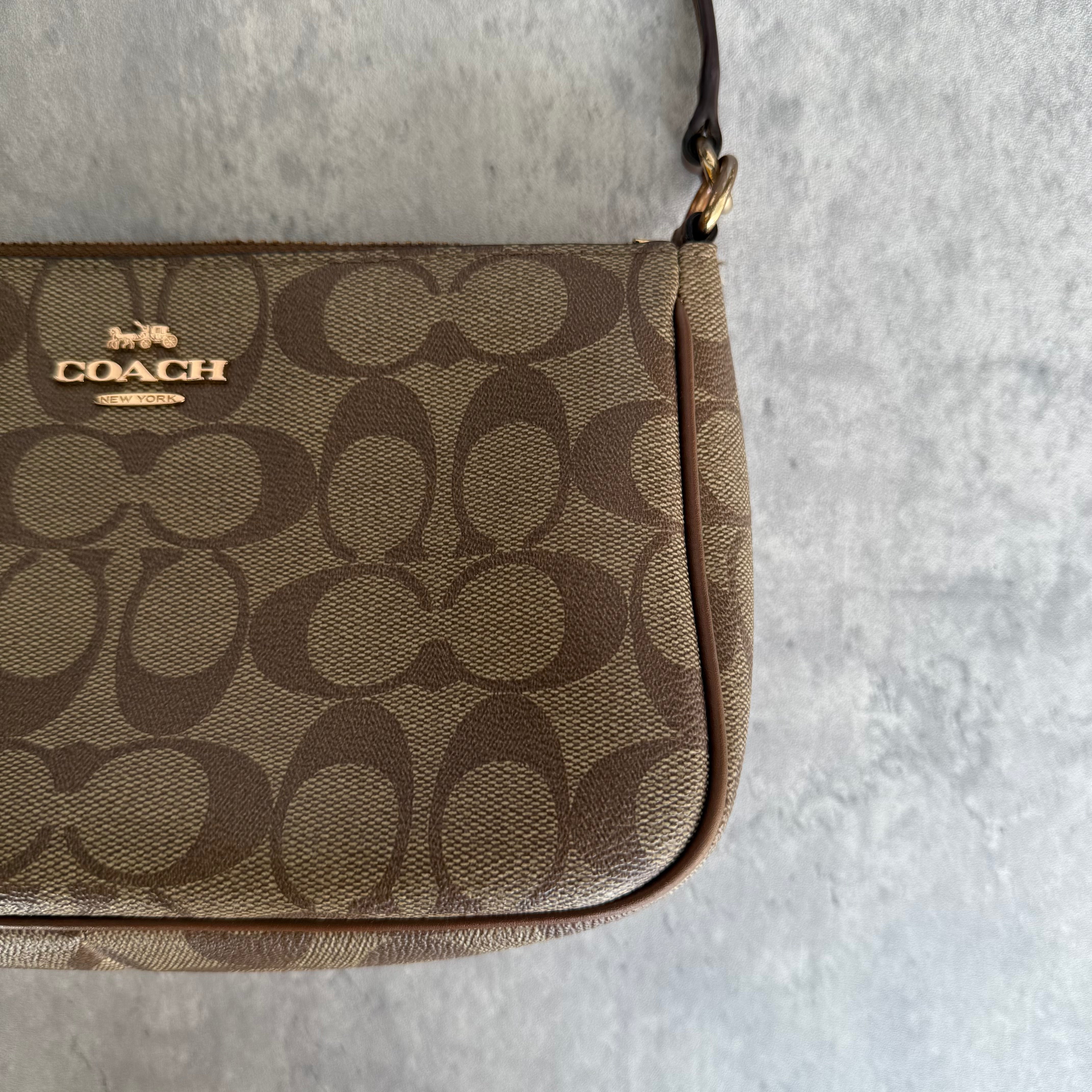 Coach Signature Shoulder Bag Beige