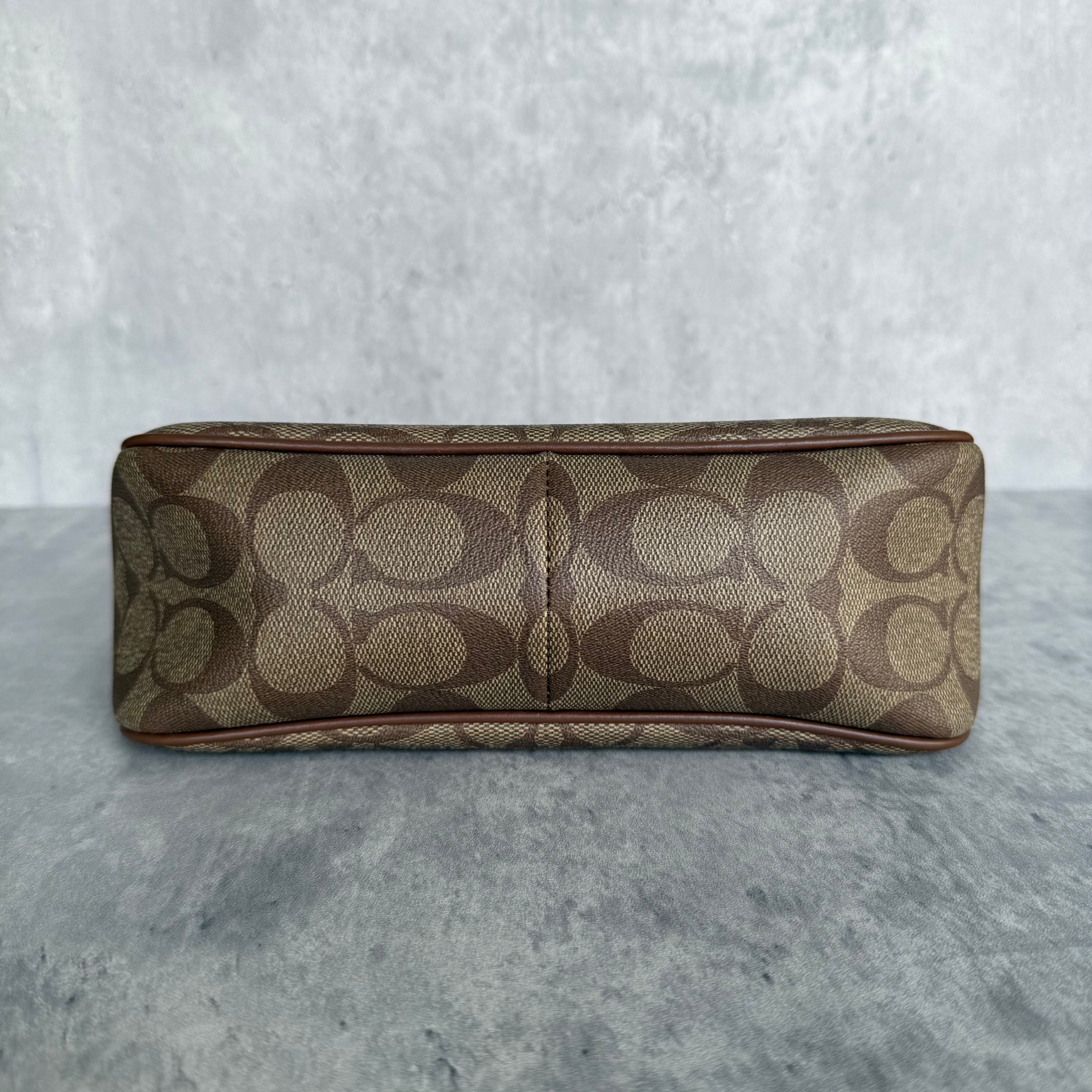 Coach Signature Shoulder Bag Beige