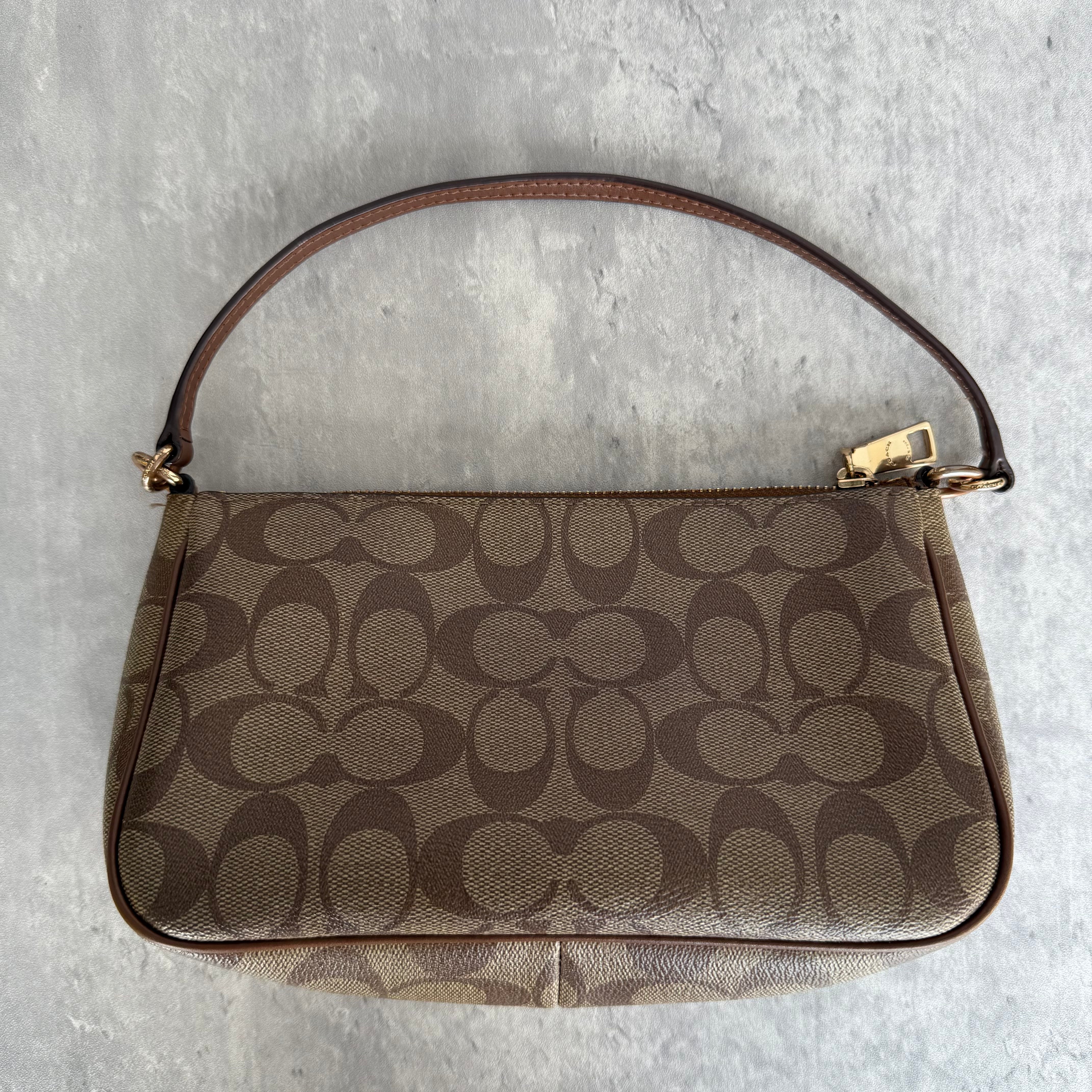 Coach Signature Shoulder Bag Beige