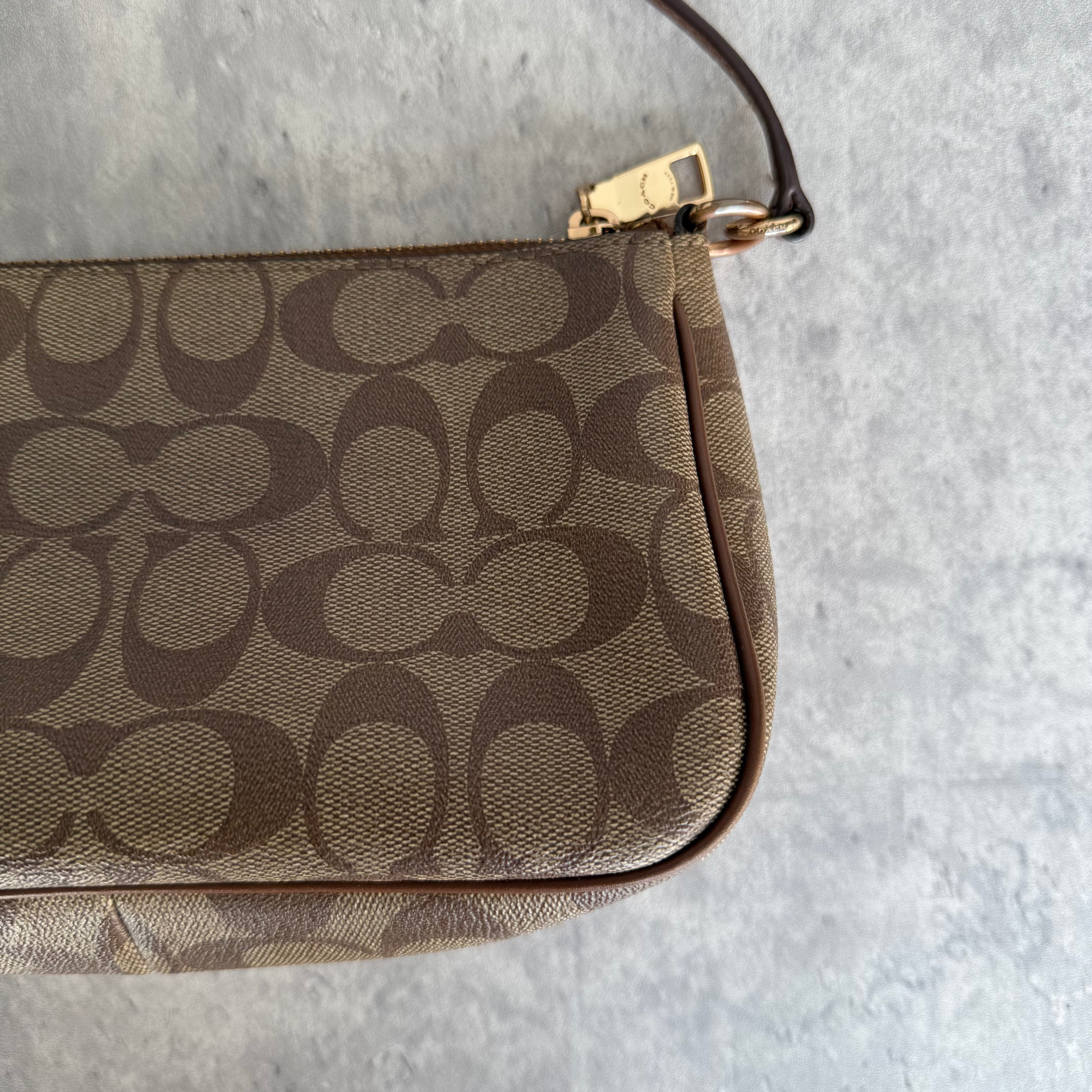Coach Signature Shoulder Bag Beige
