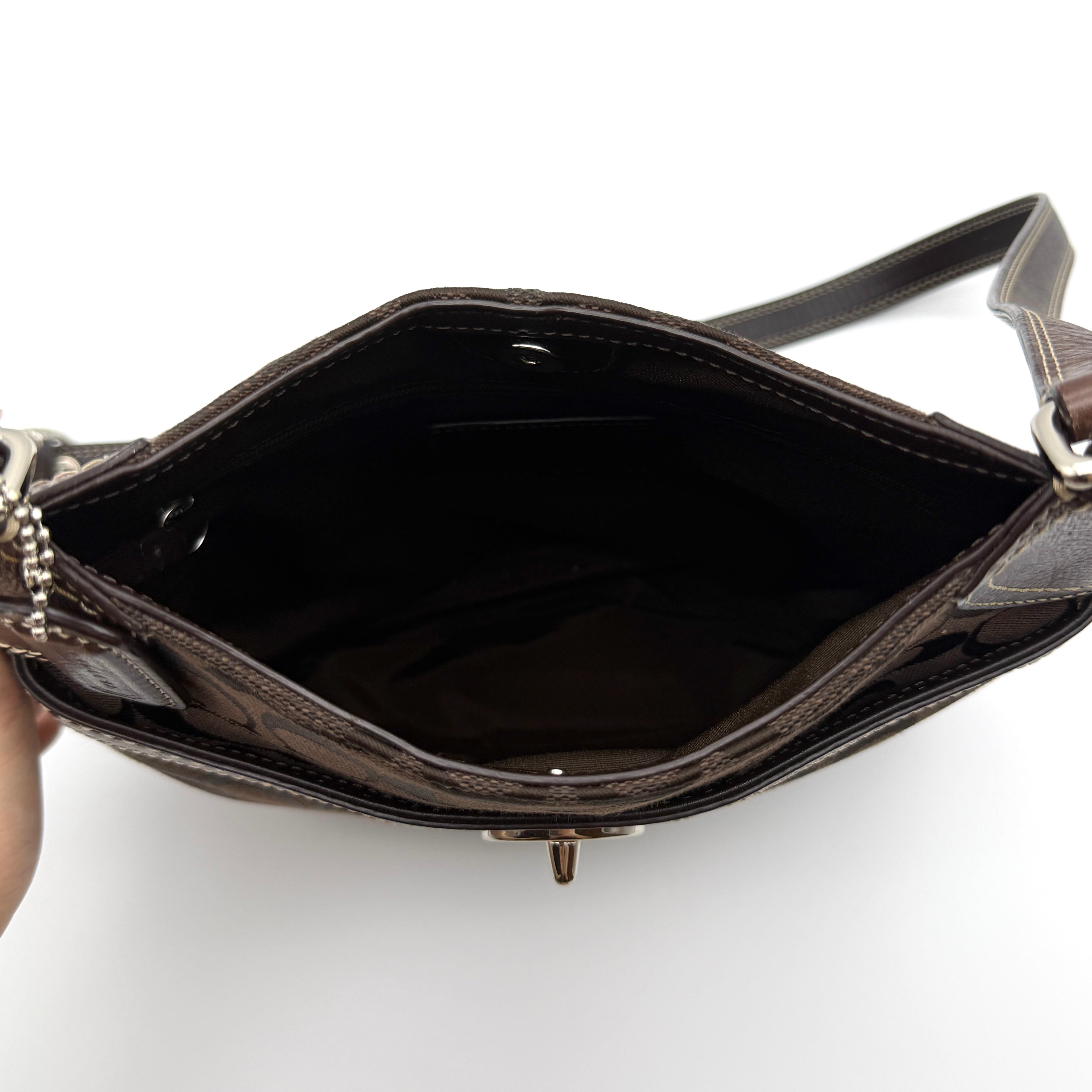 Coach Signature Turnlock Crossbody Bag Brown