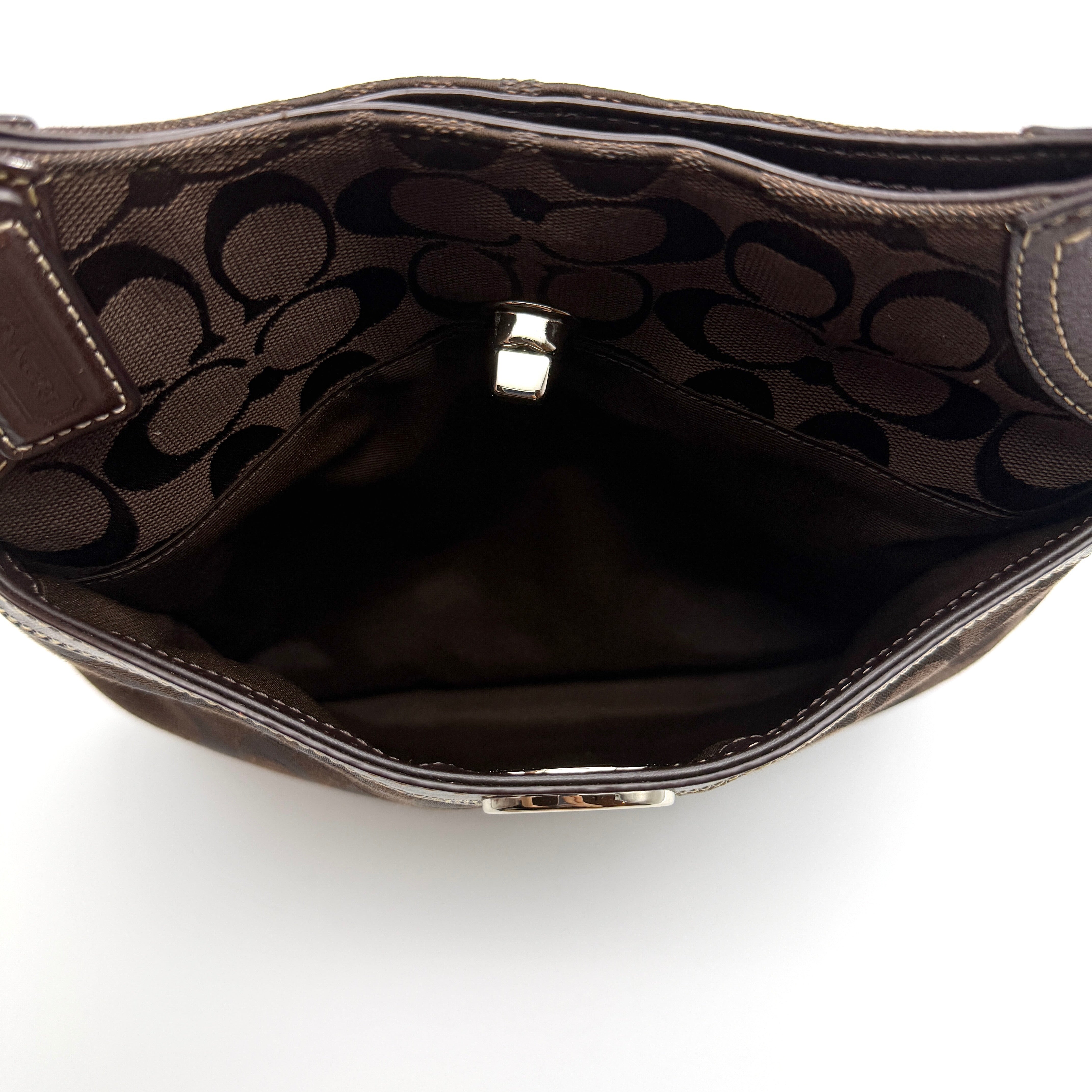 Coach Signature Turnlock Crossbody Bag Brown