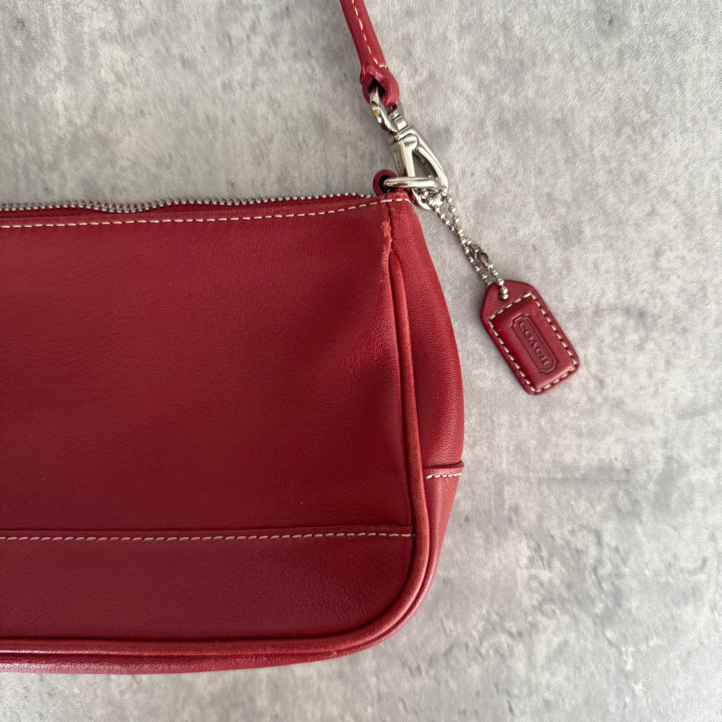 Coach Y2K Demi Leather Shoulder Bag Red