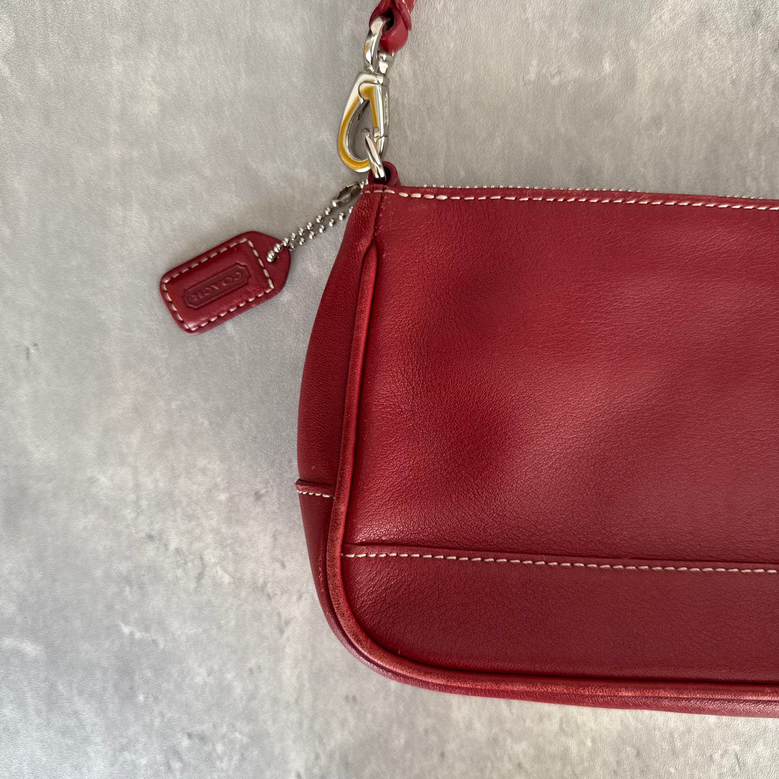 Coach Y2K Demi Leather Shoulder Bag Red