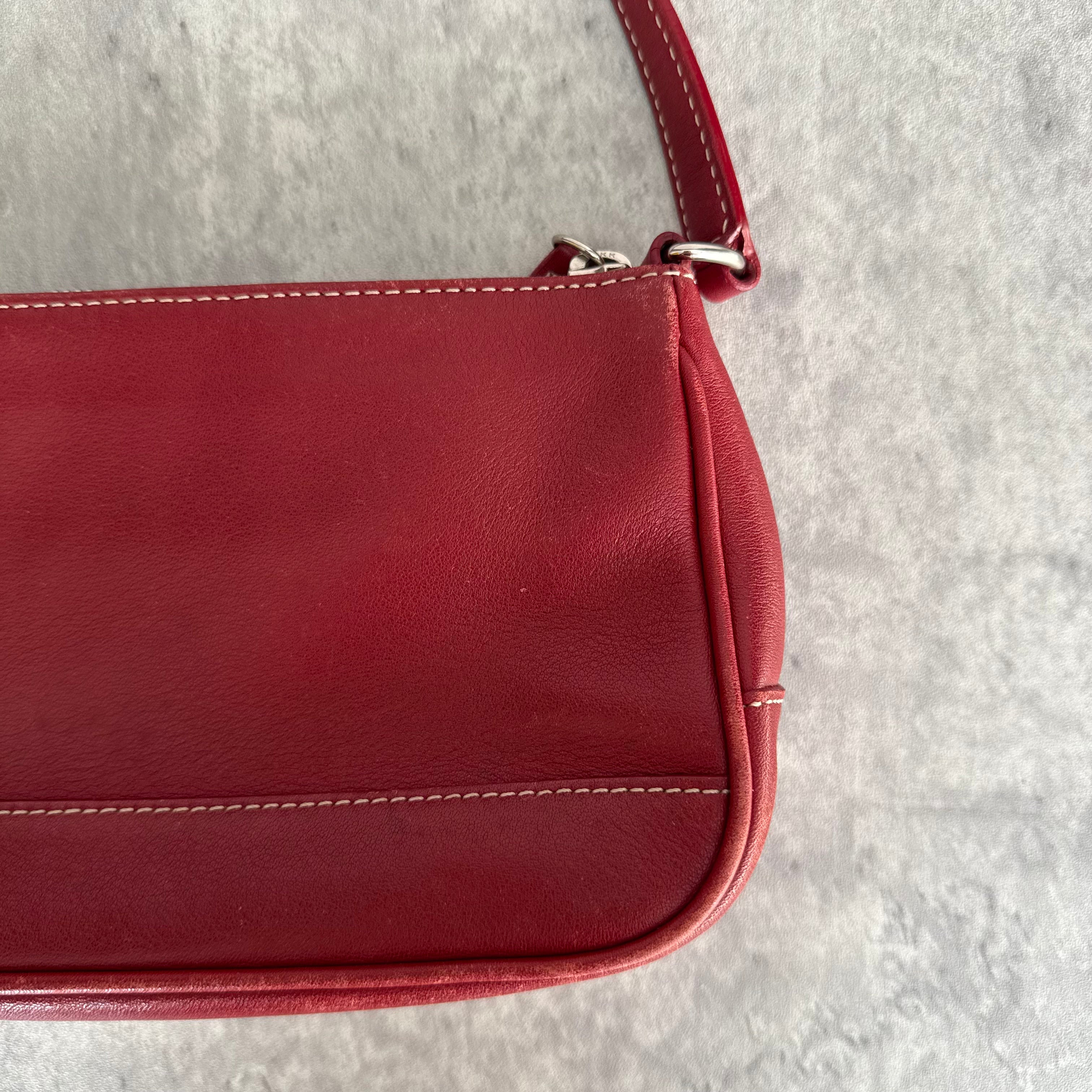 Coach Y2K Demi Leather Shoulder Bag Red