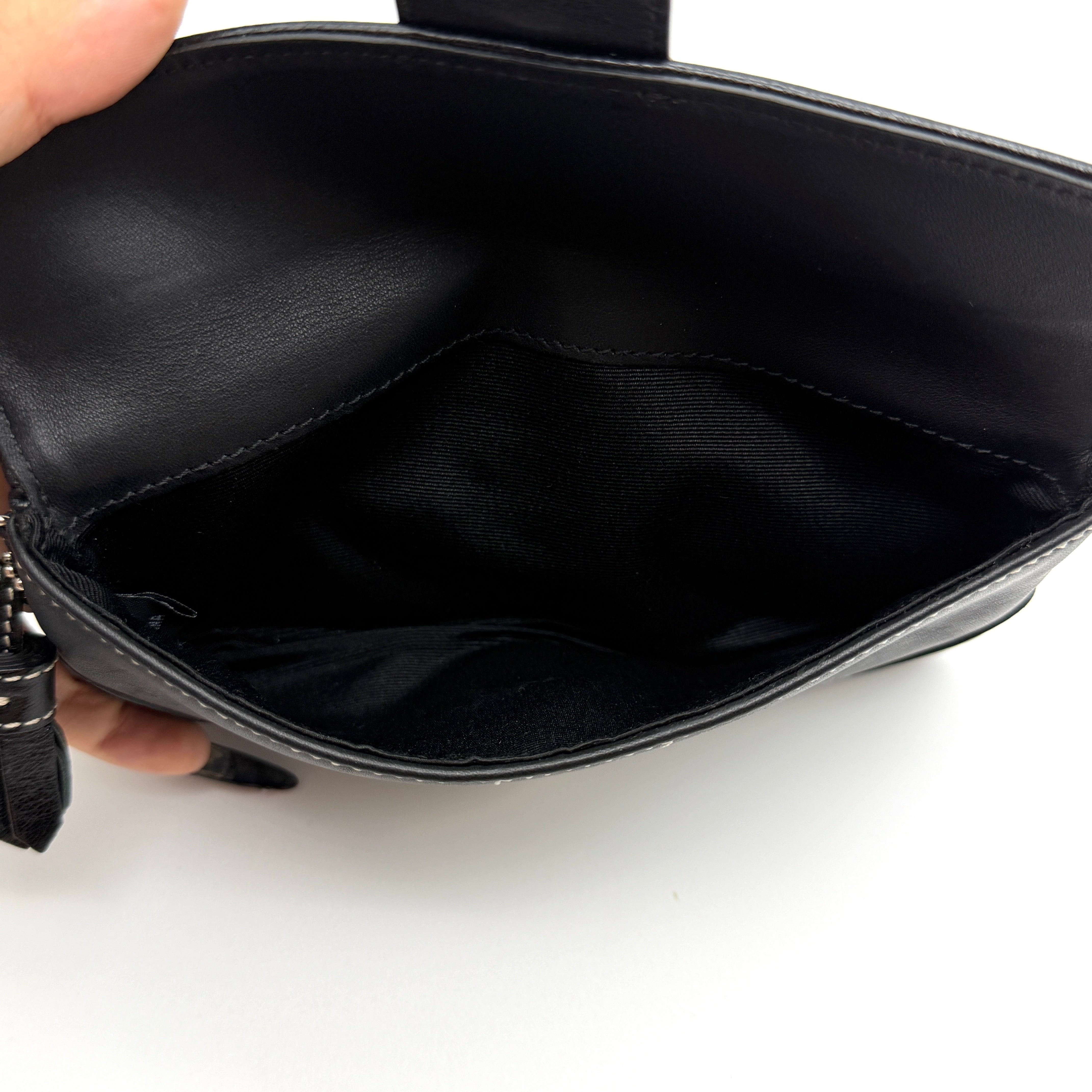 Coach Y2K Soho Buckle Flap Wristlet Black