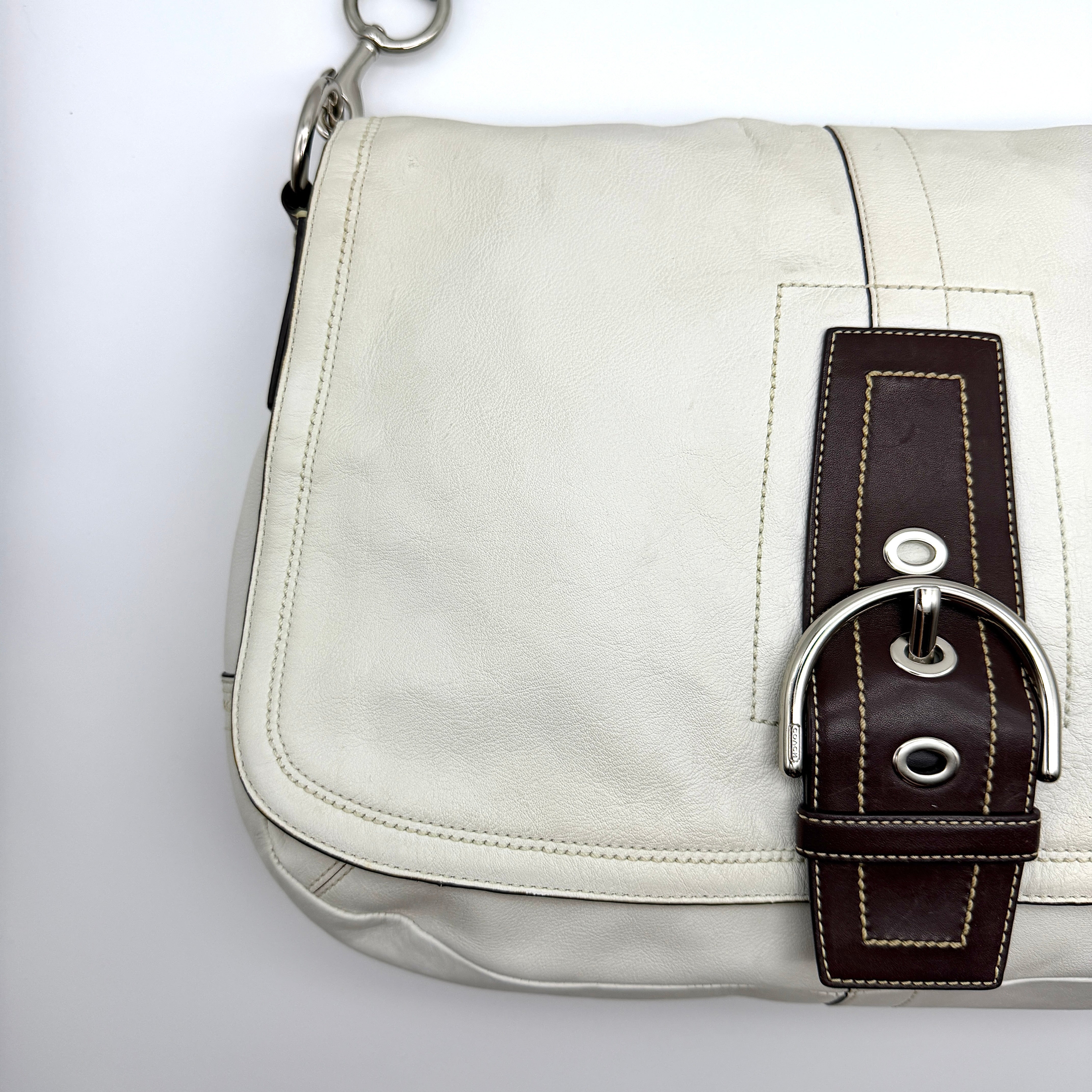 Coach Y2K Soho Shoulder Bag White/Brown