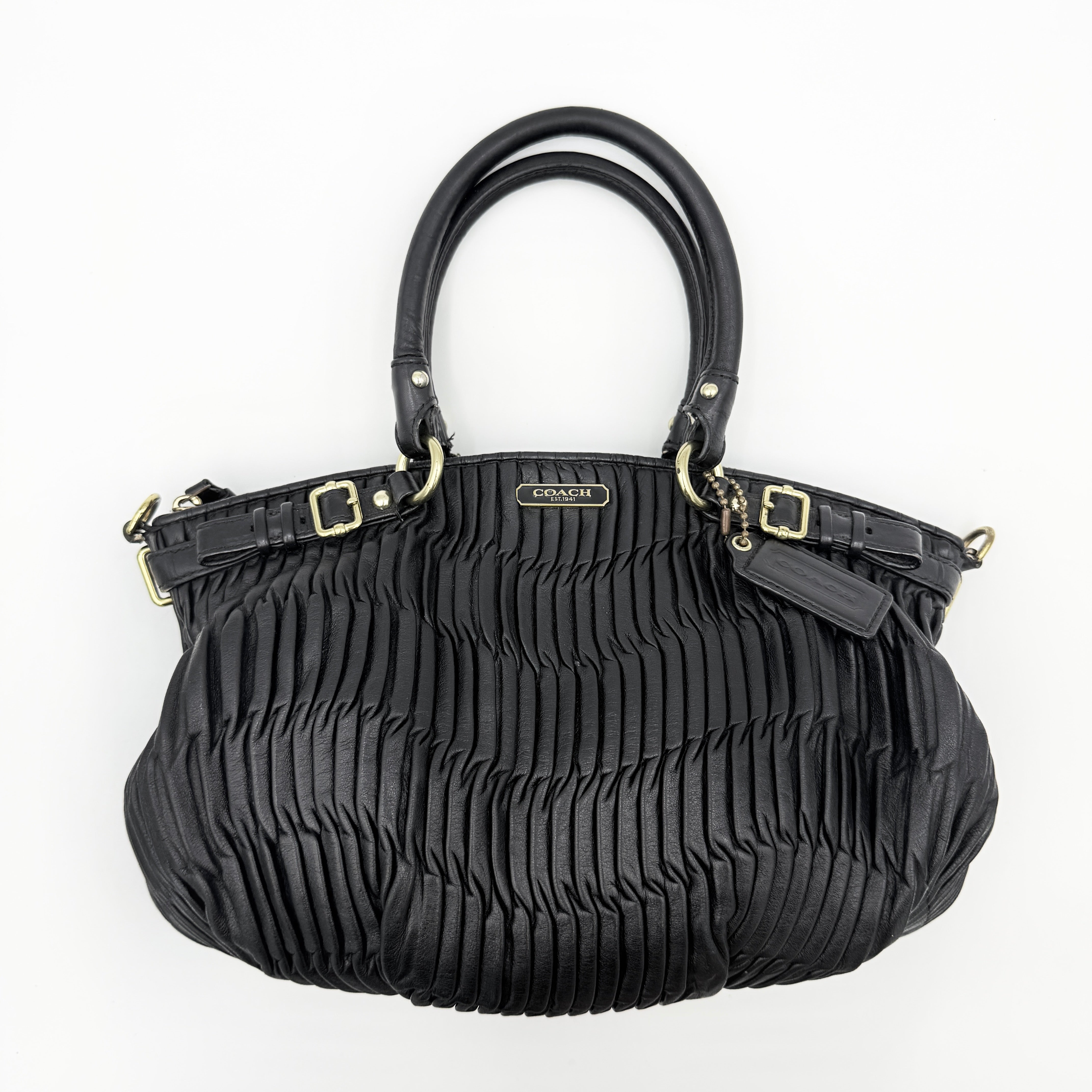Coach 2Way Signature Madison Shoulder Bag Black