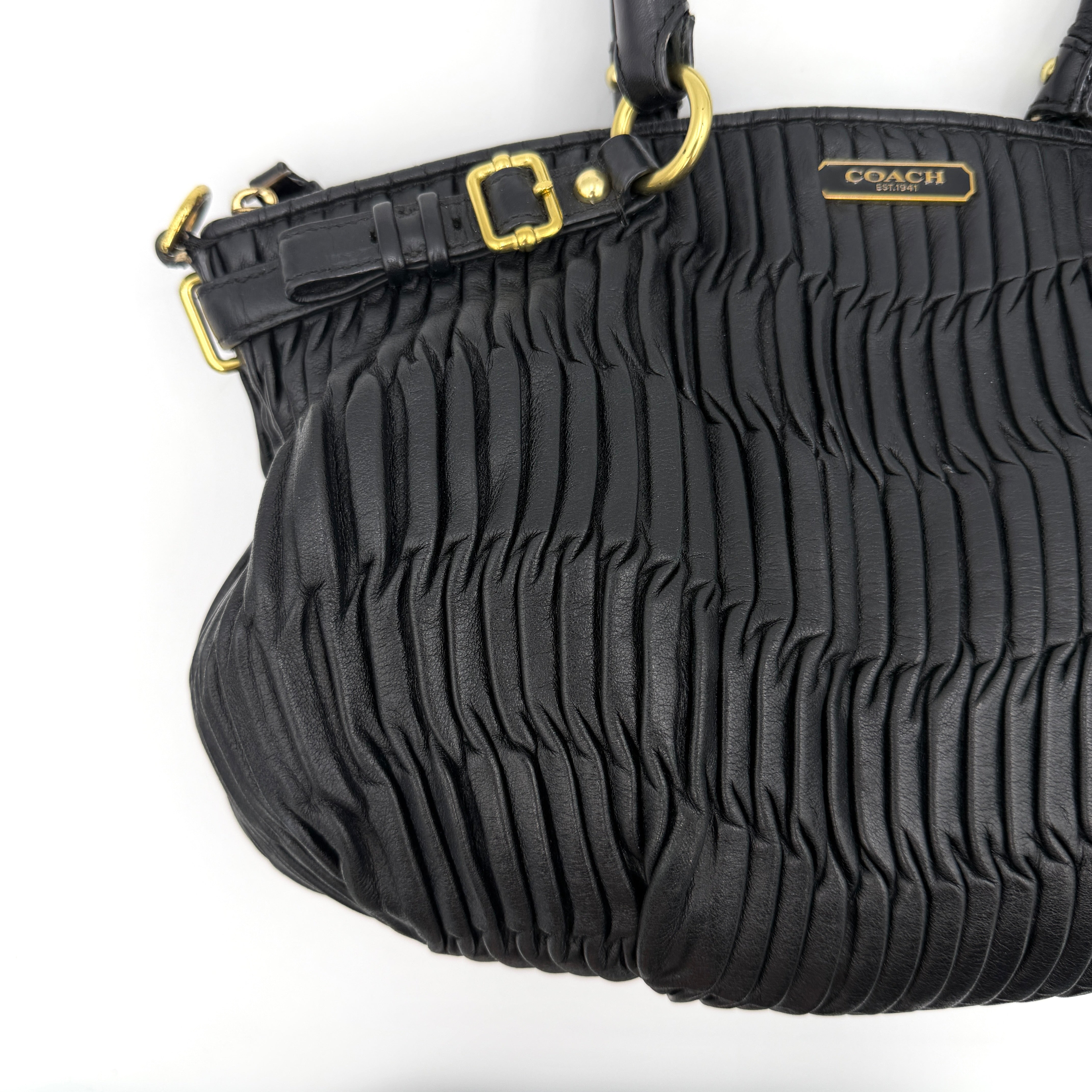 Coach 2Way Signature Madison Shoulder Bag Black