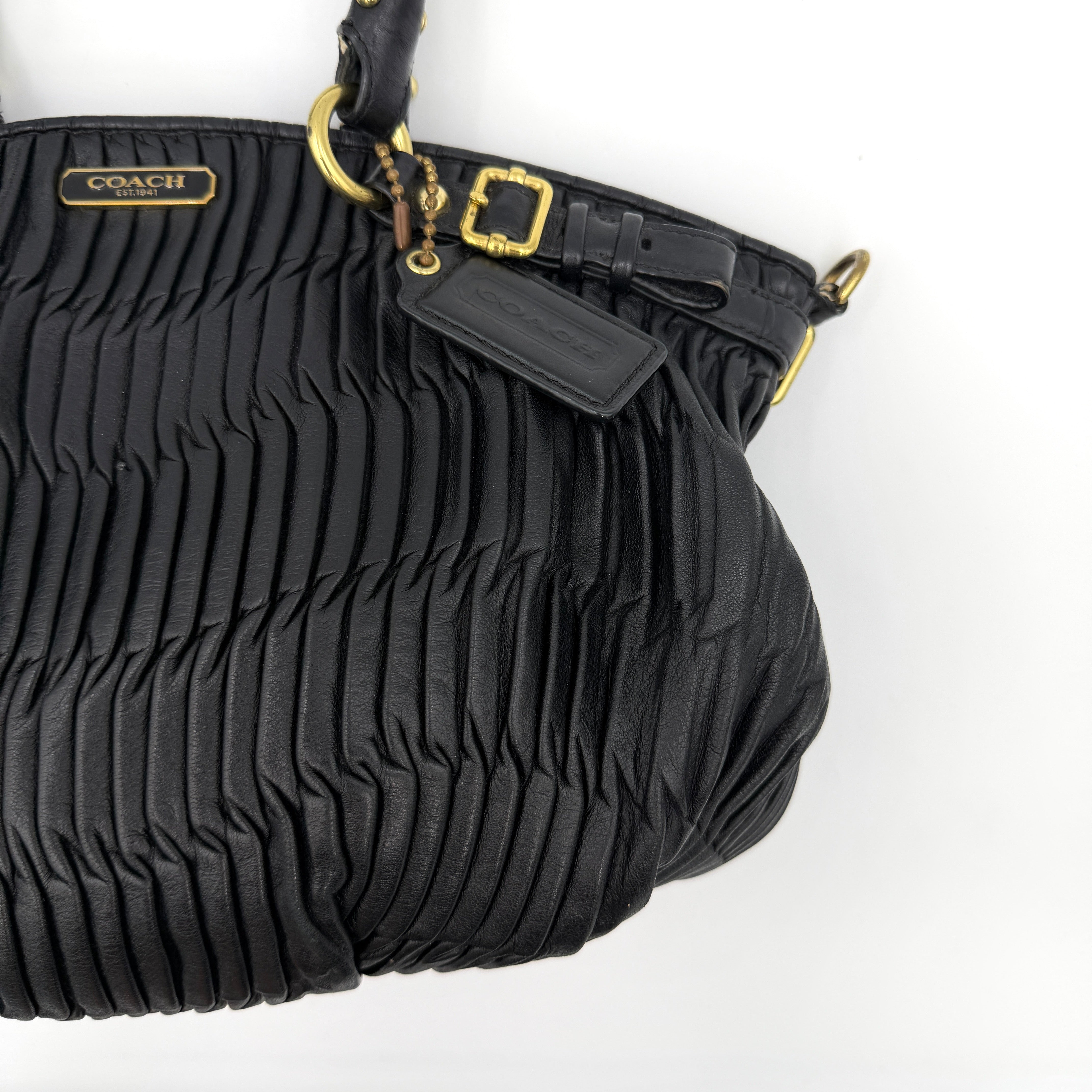 Coach 2Way Signature Madison Shoulder Bag Black