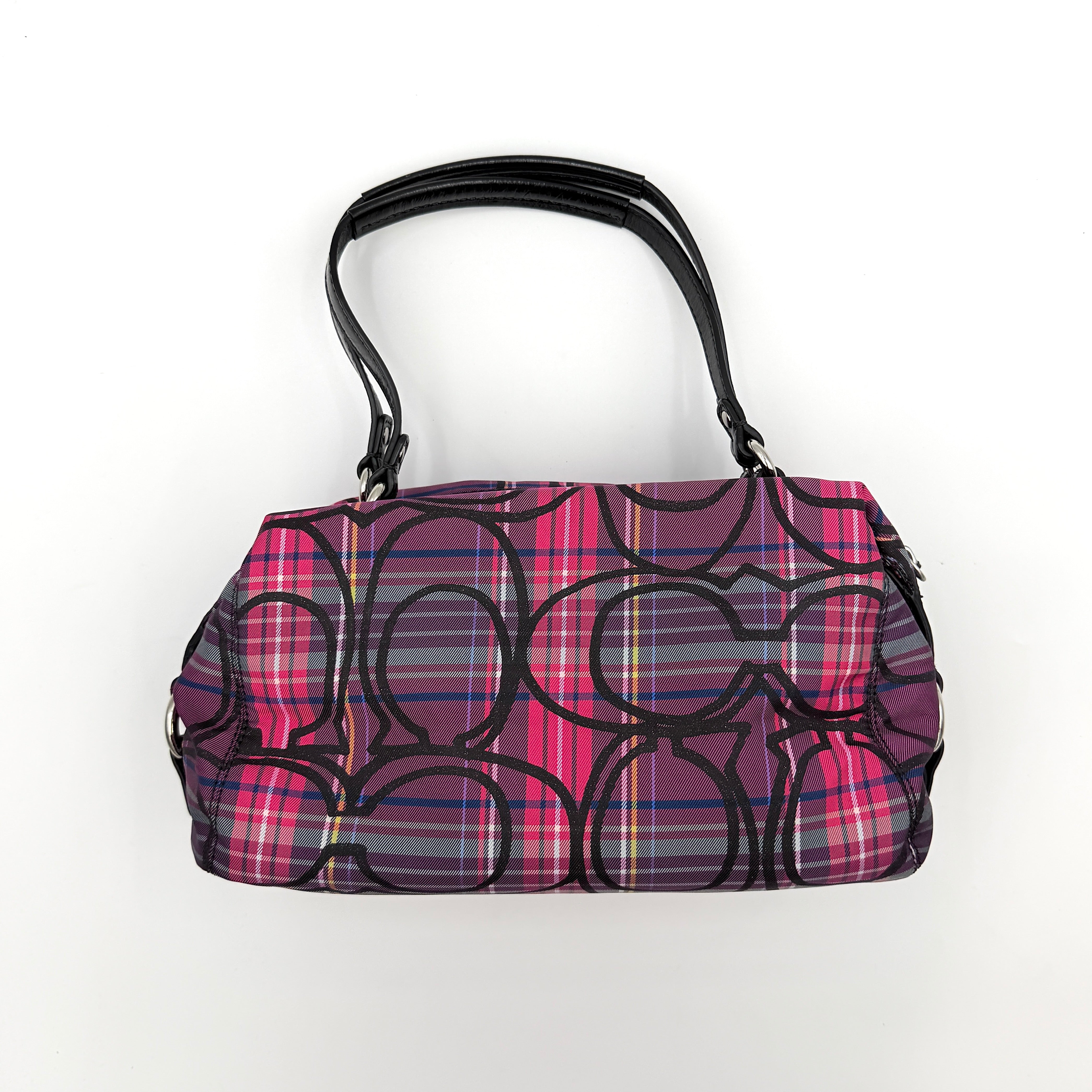 Coach Signature Poppy Tartan Shoulder Bag Multi