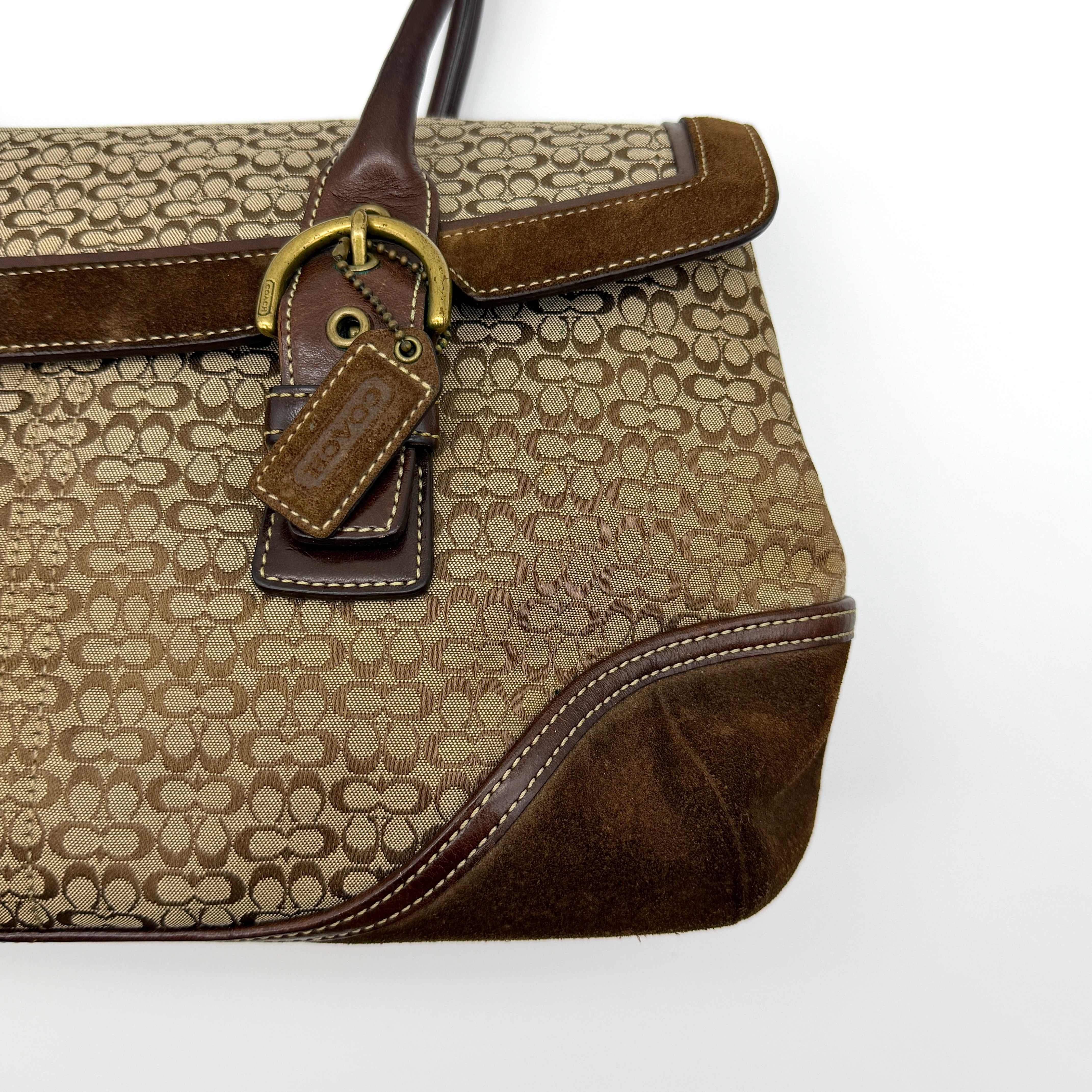 Coach Y2K Signature Soho Hampton Satchel Shoulder Bag Brown