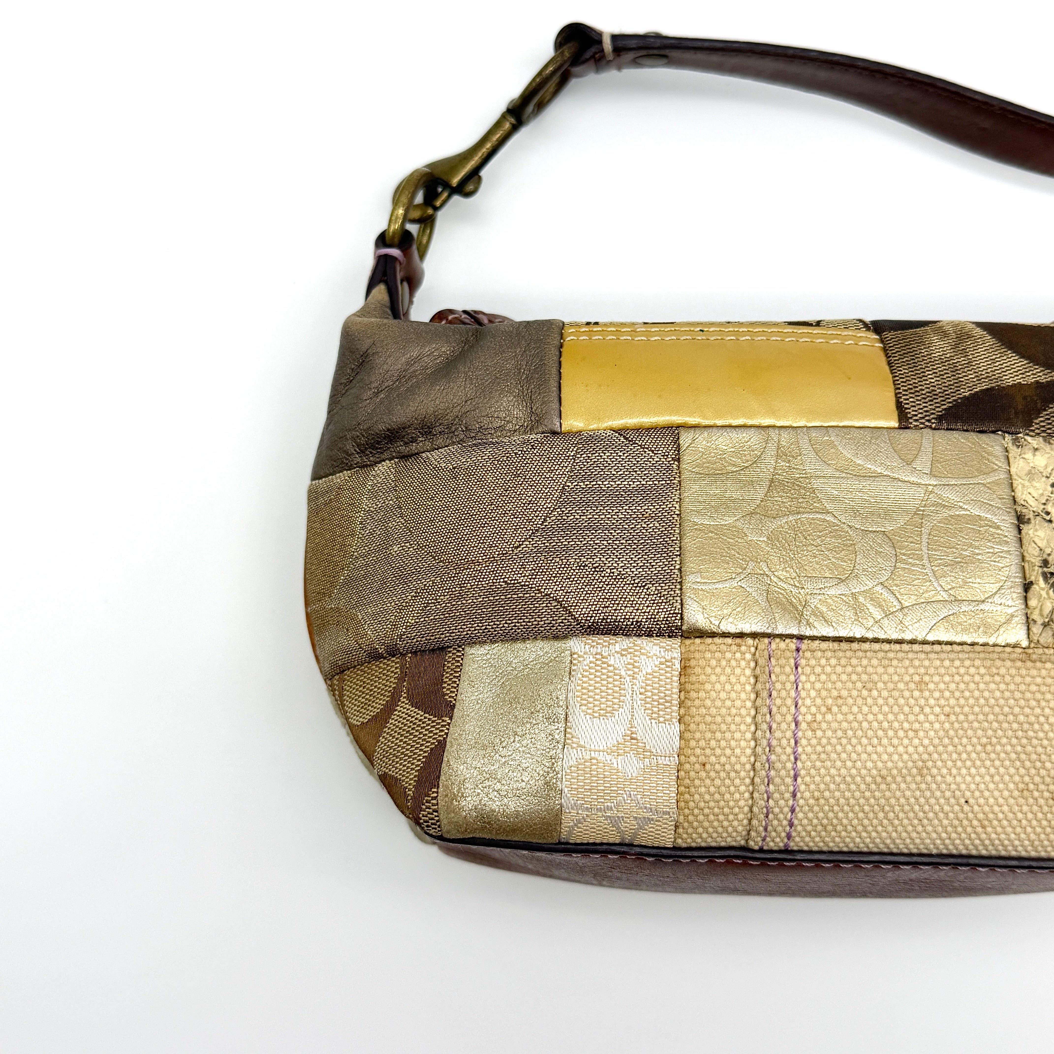 Coach Y2K Signature Mini Hobo Patchwork Shoulder Bag Multicolor