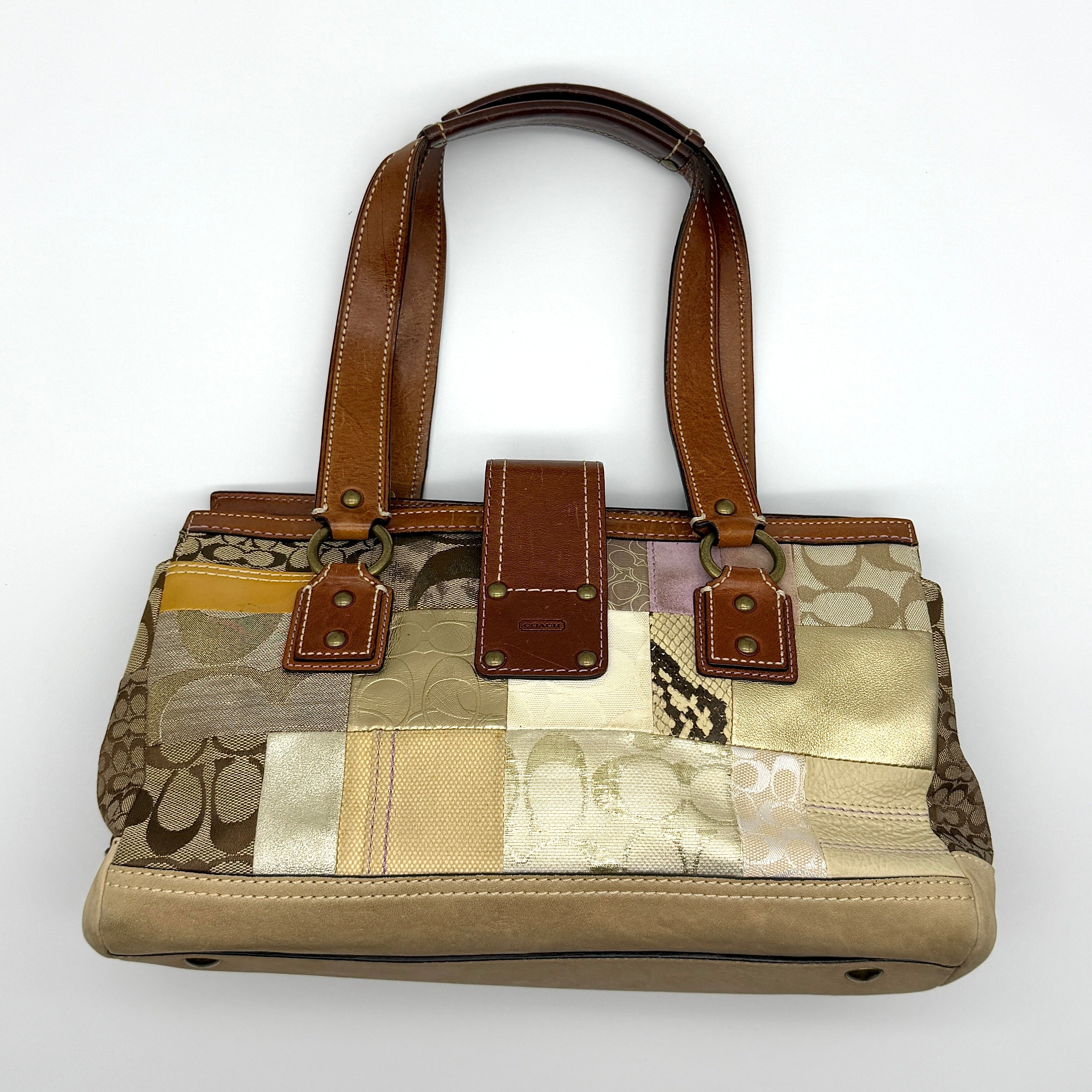 Coach Y2K Signature Soho Patchwork Shoulder Bag Brown/Gold