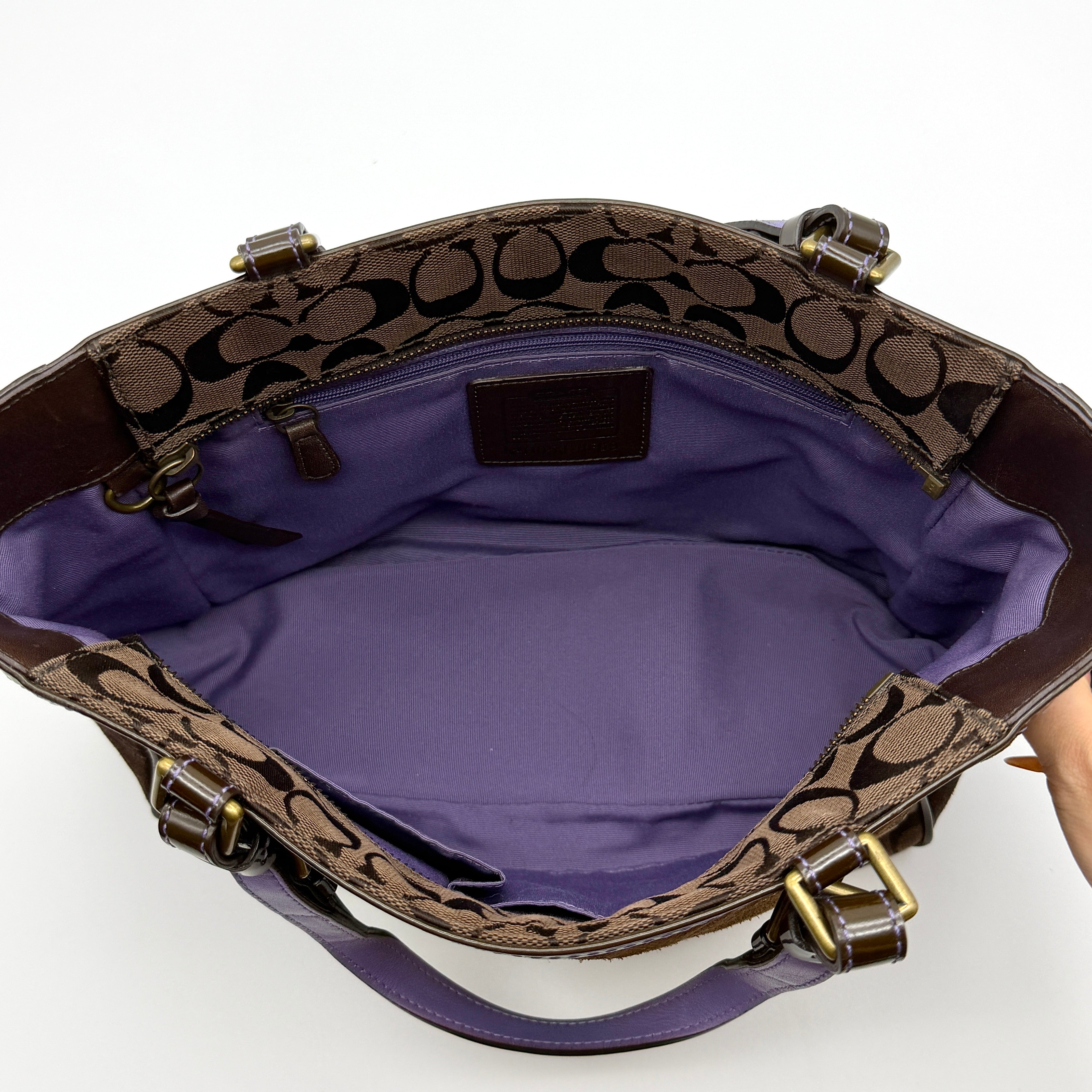 Coach Y2K Signature Patchwork Tote Bag Multi-Brown