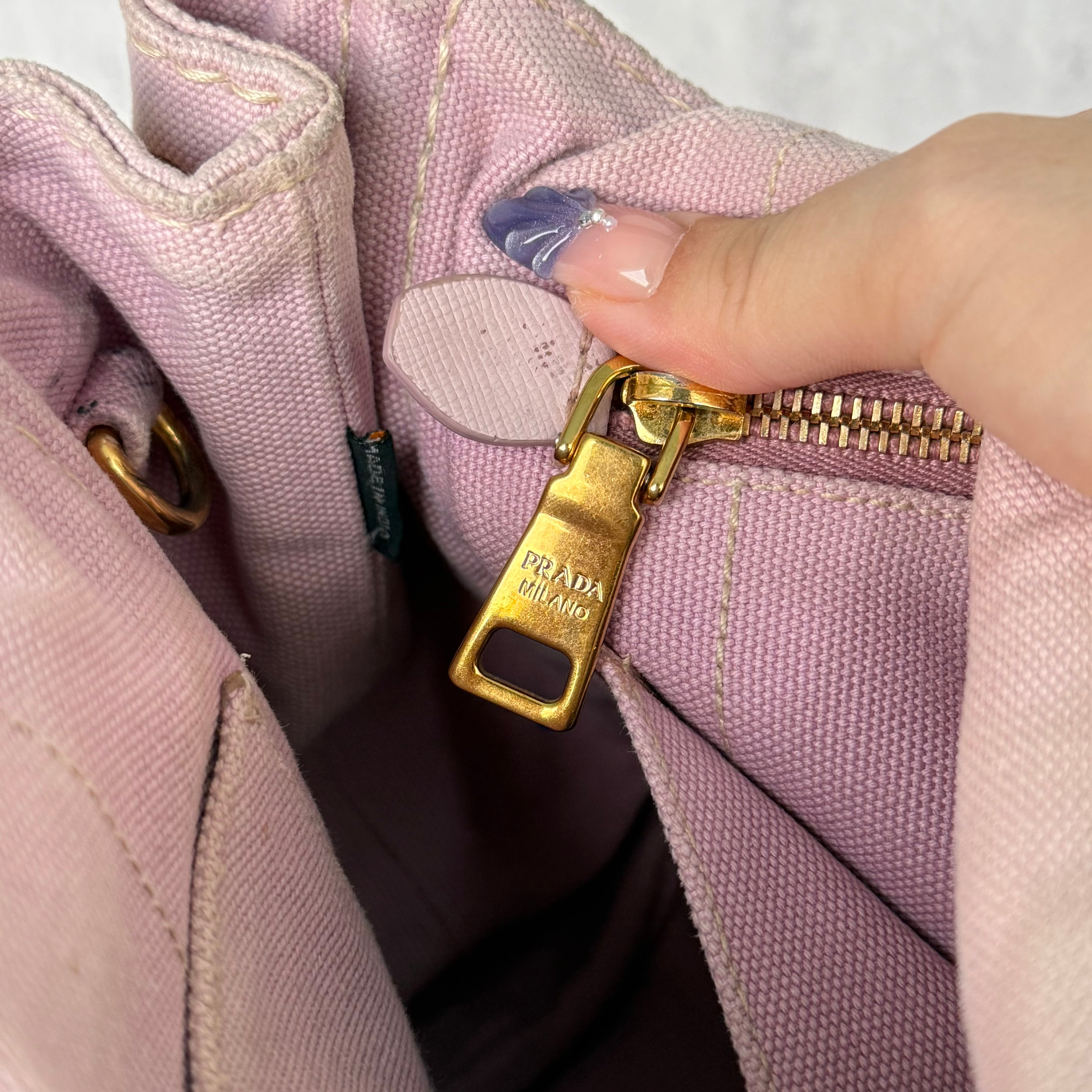 Prada Canapa Tote Bag Light Pink