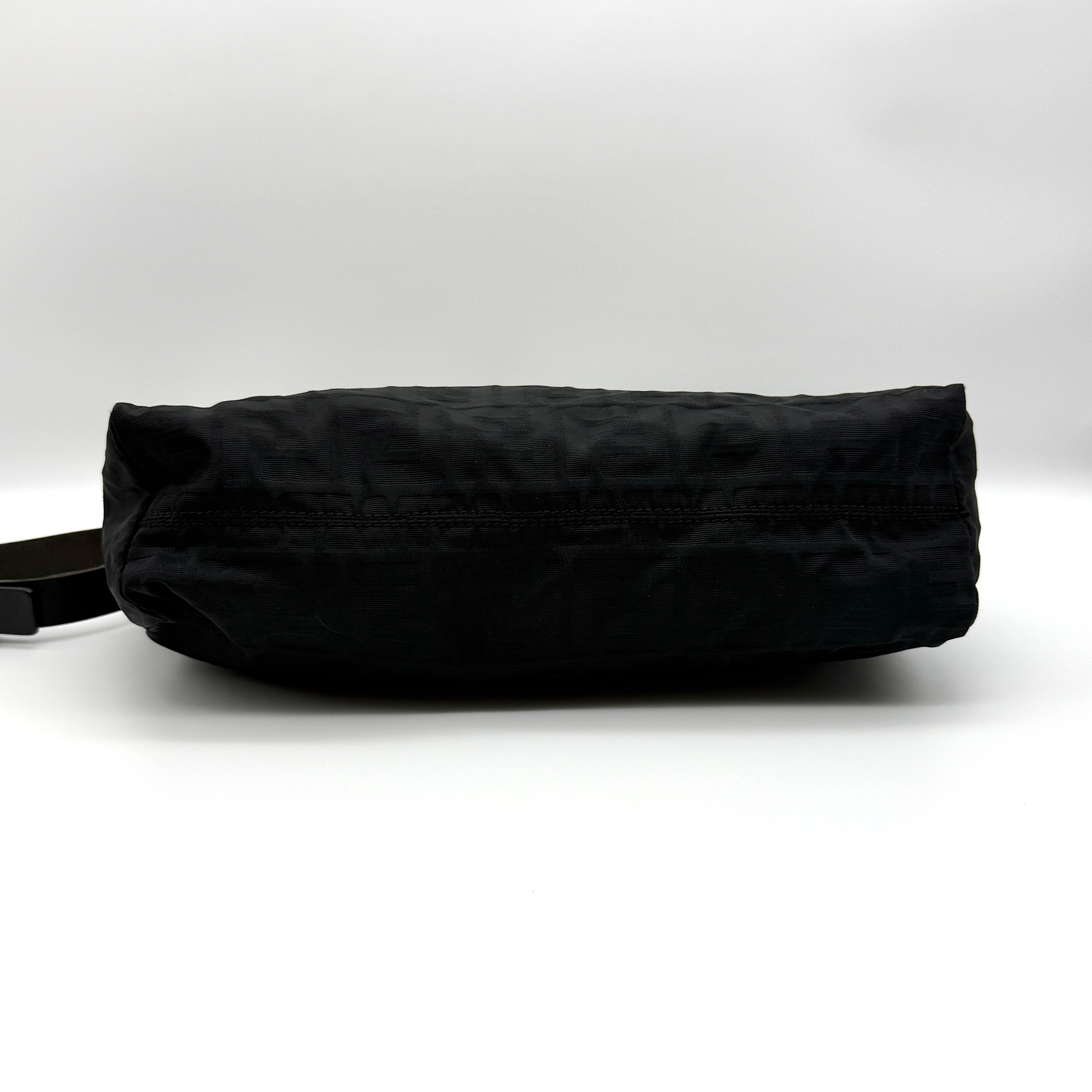 Fendi Zucca FF Nylon Shoulder Bag Black