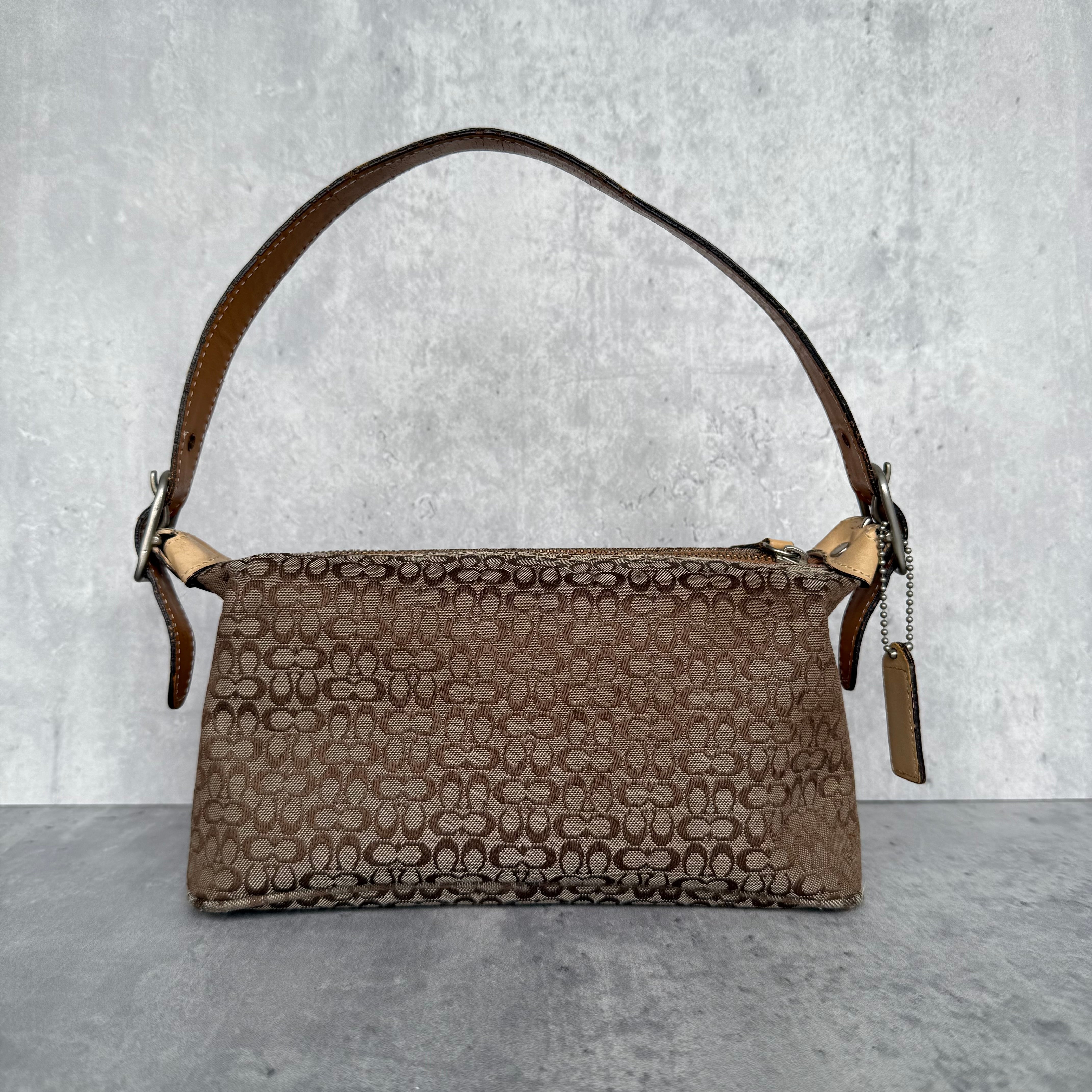 Coach Signature Sufflette Shoulder Bag Beige